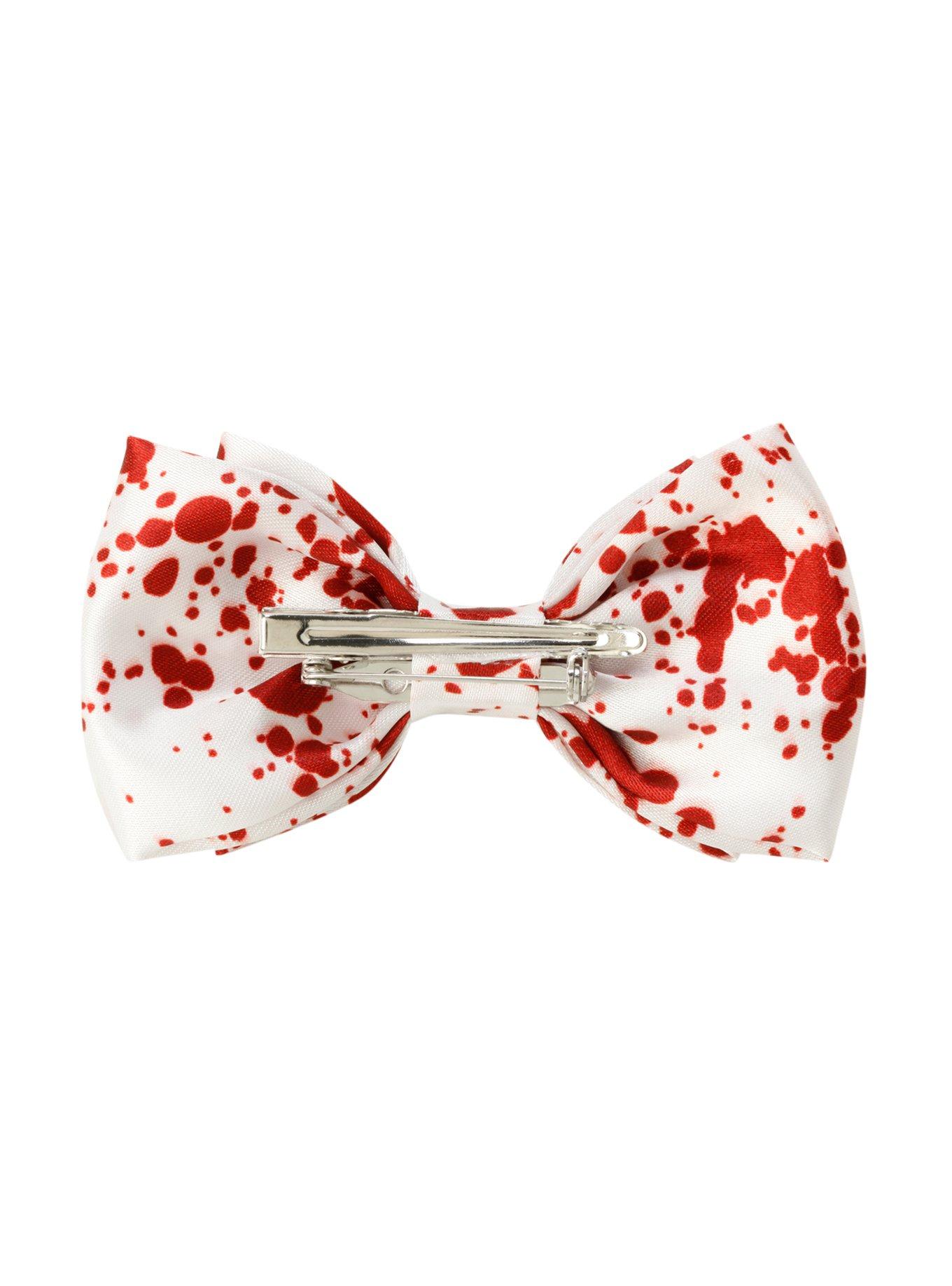 Blood Splatter Hair Bow, , alternate