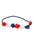 LOVEsick Red White & Blue Flower Stretchy Headband, , alternate