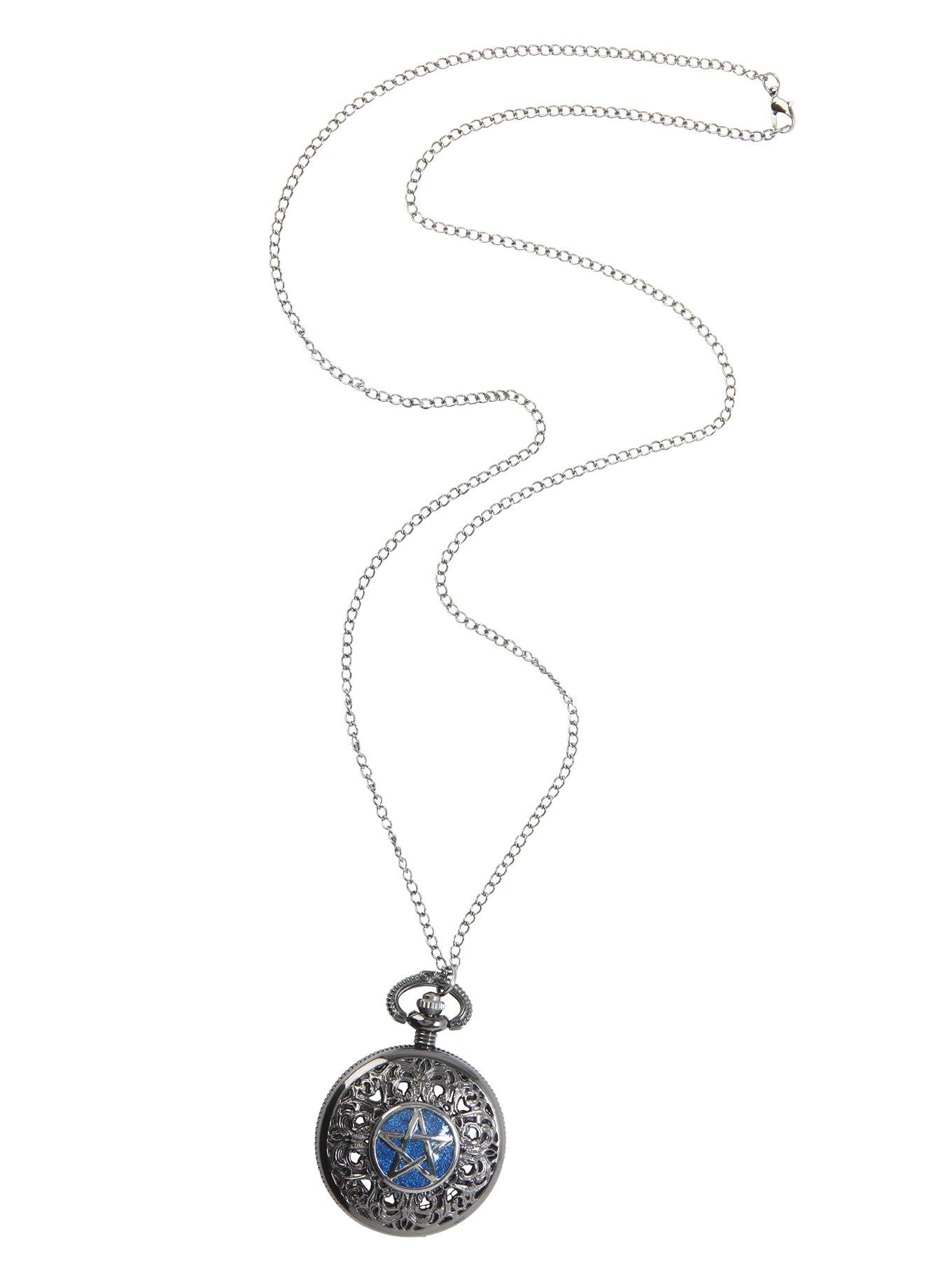 LOVEsick Pentagram Pocket Watch Necklace, , alternate