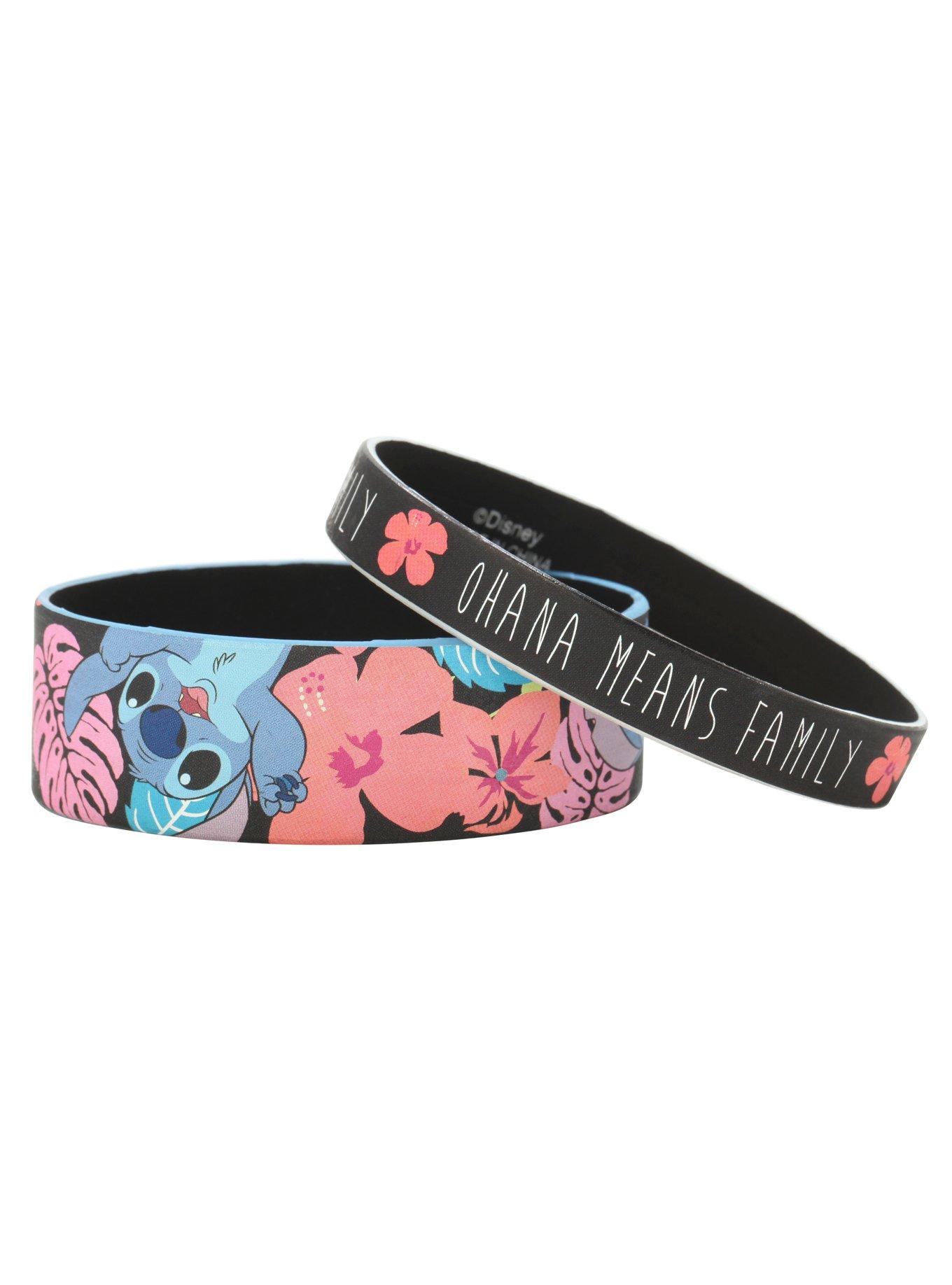 Disney Lilo & Stitch Hibiscus Rubber Bracelet 2 Pack, , alternate