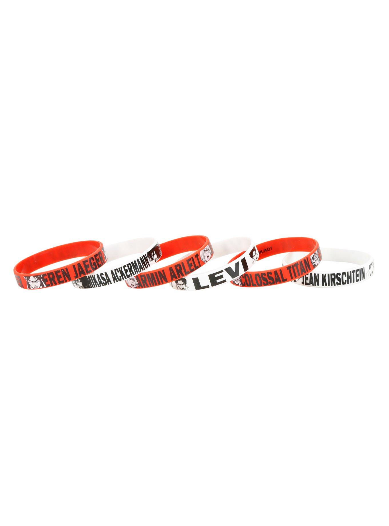 Attack On Titan Characters Rubber Bracelet Set, , alternate