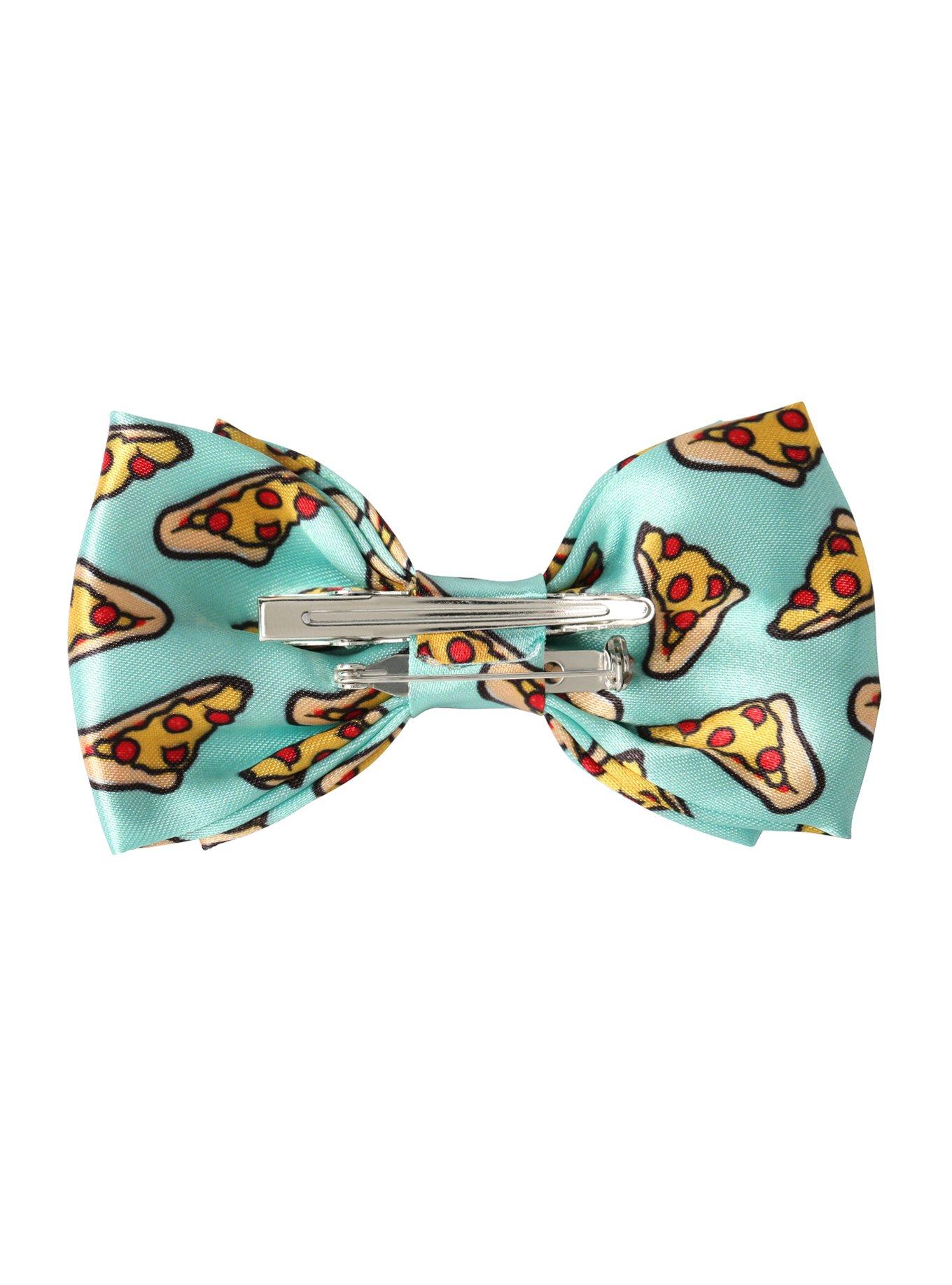 Pizza Print Hair Bow, , alternate