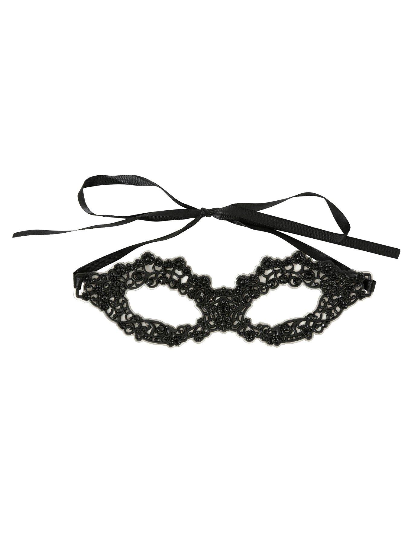 Black Masquerade Mask, , alternate