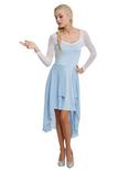 Icy Blue Long Sleeve  Hi-Lo Dress, , alternate