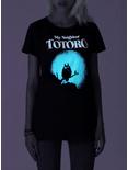 Studio Ghibli Her Universe My Neighbor Totoro Moon Silhouette Glow-In-The-Dark Girls T-Shirt, BLACK, alternate