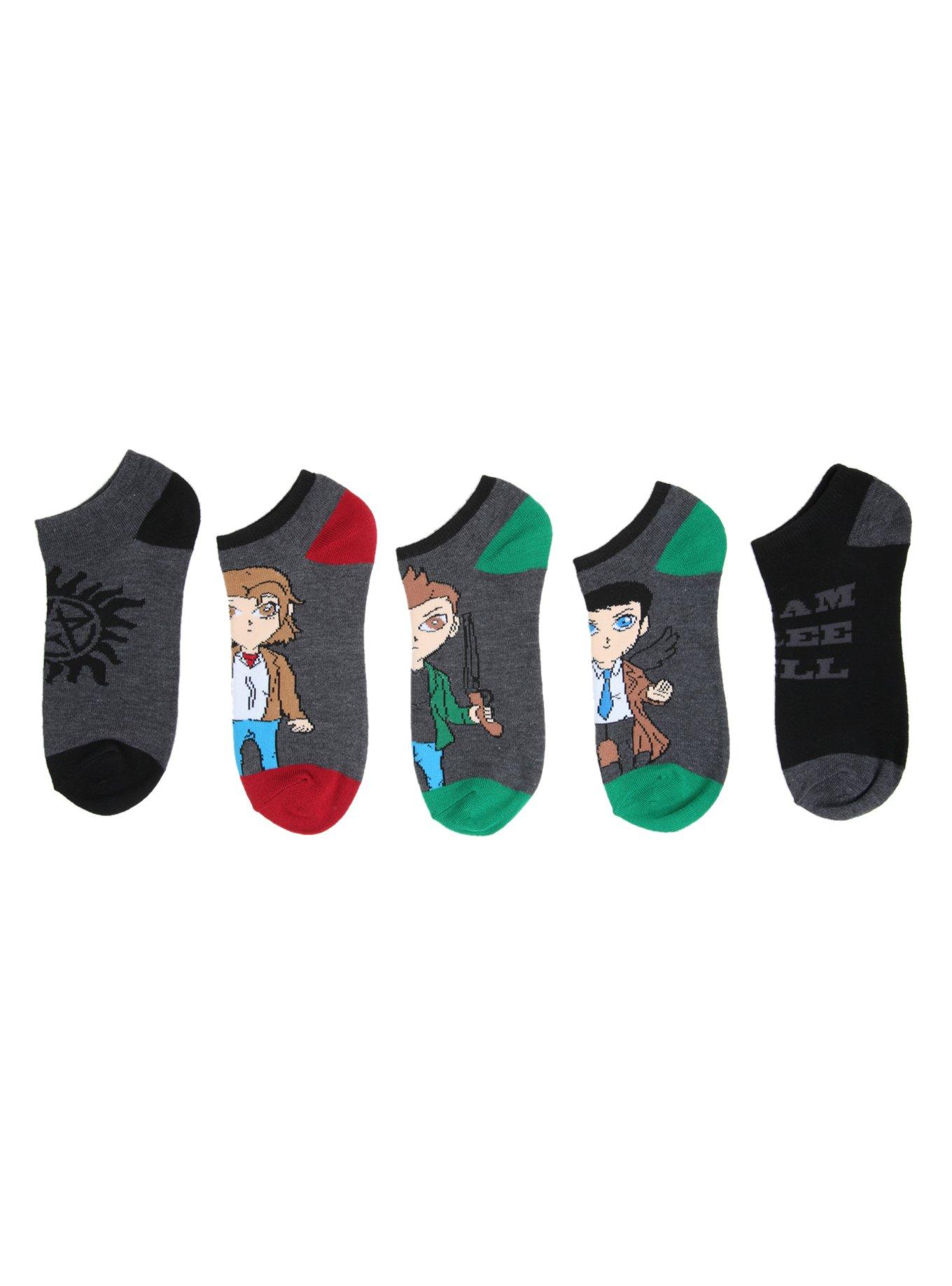 Supernatural Chibi No-Show Socks 5 Pair, , alternate