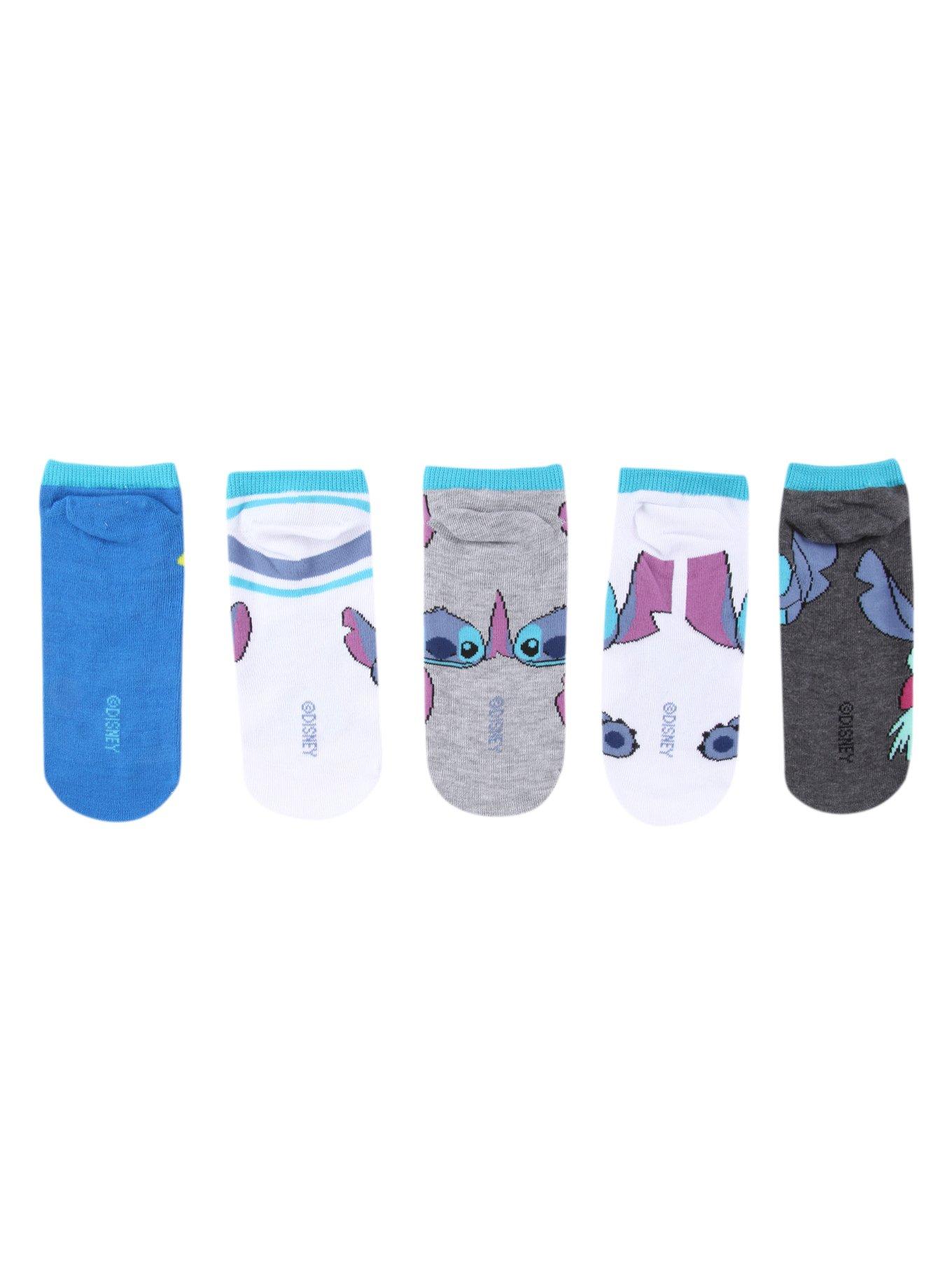 Disney Lilo & Stitch Character No-Show Socks 5 Pair, , alternate