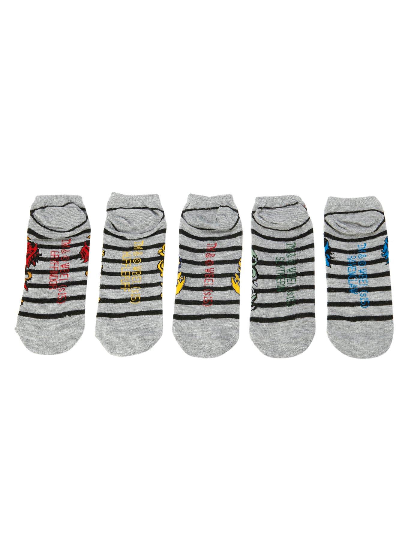 Harry Potter House Striped No-Show Socks 5 Pair, , alternate