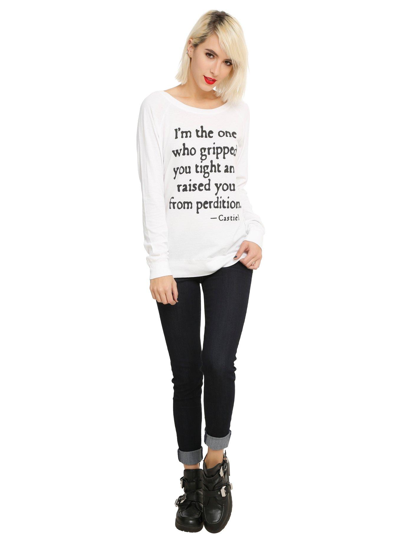 Supernatural Castiel Perdition Girls Pullover Top, , alternate