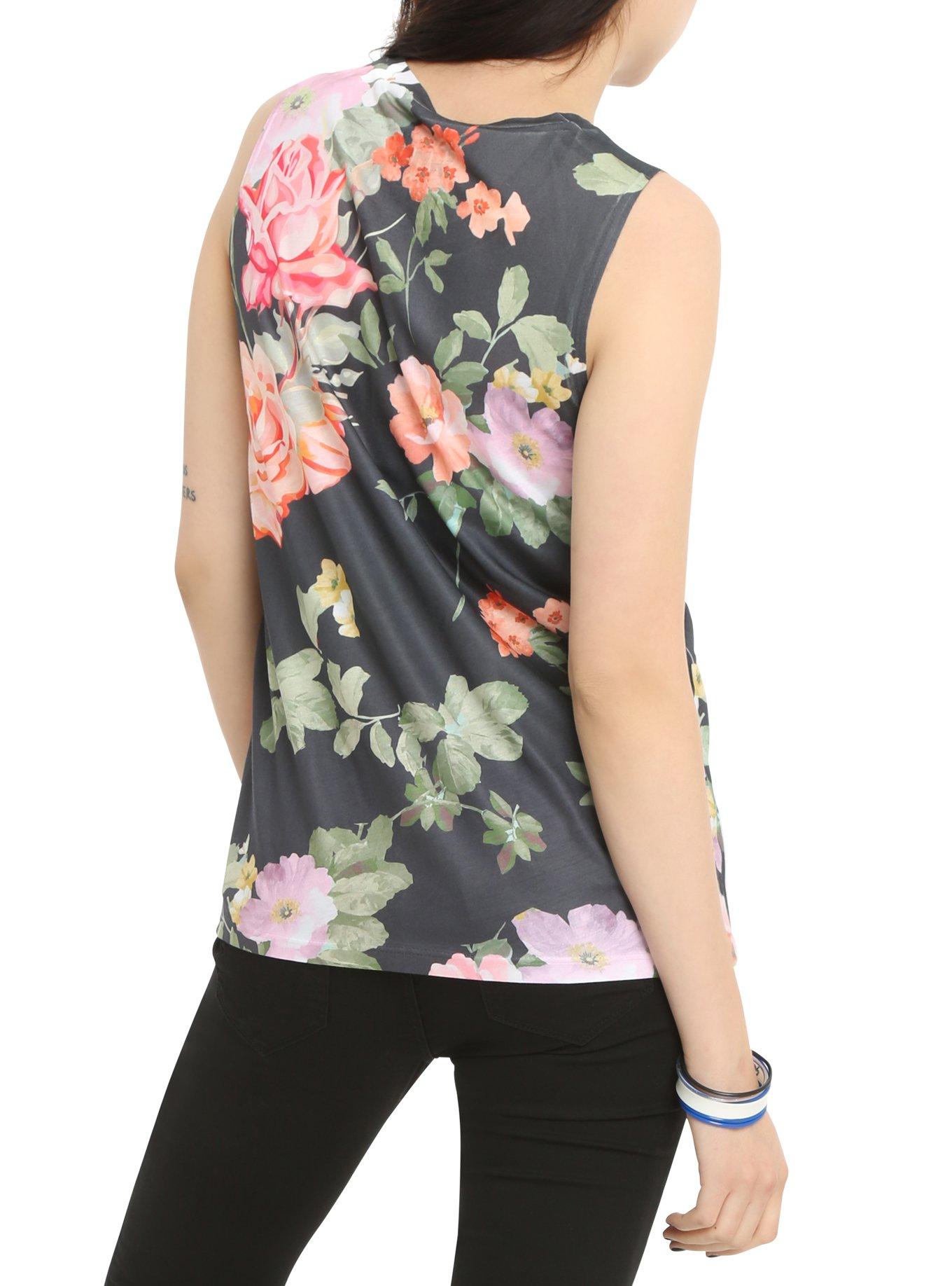Doctor Who Floral Madman With A Box Sublimation Girls Muscle Top, , alternate