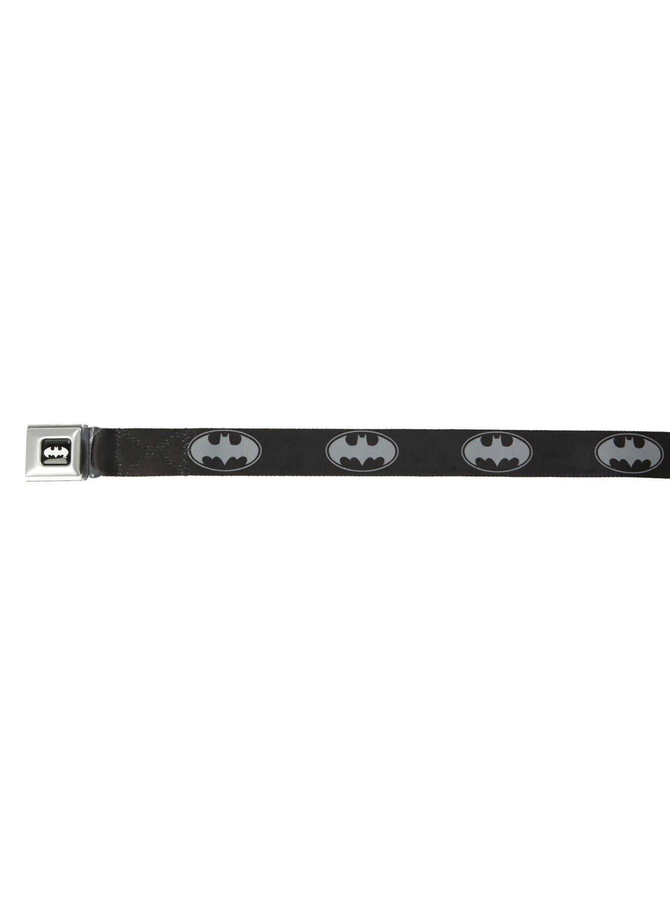 DC Comics Batman Black & Grey Logo Seat Belt Belt, , alternate