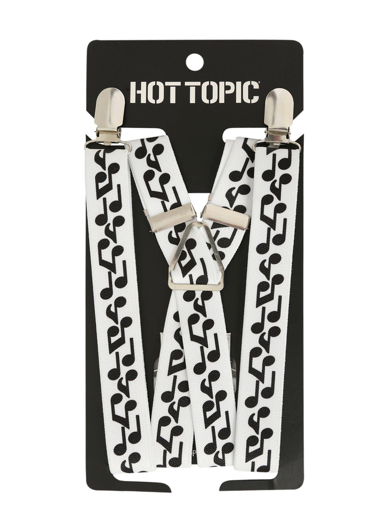 White & Black Music Note Suspenders, , alternate