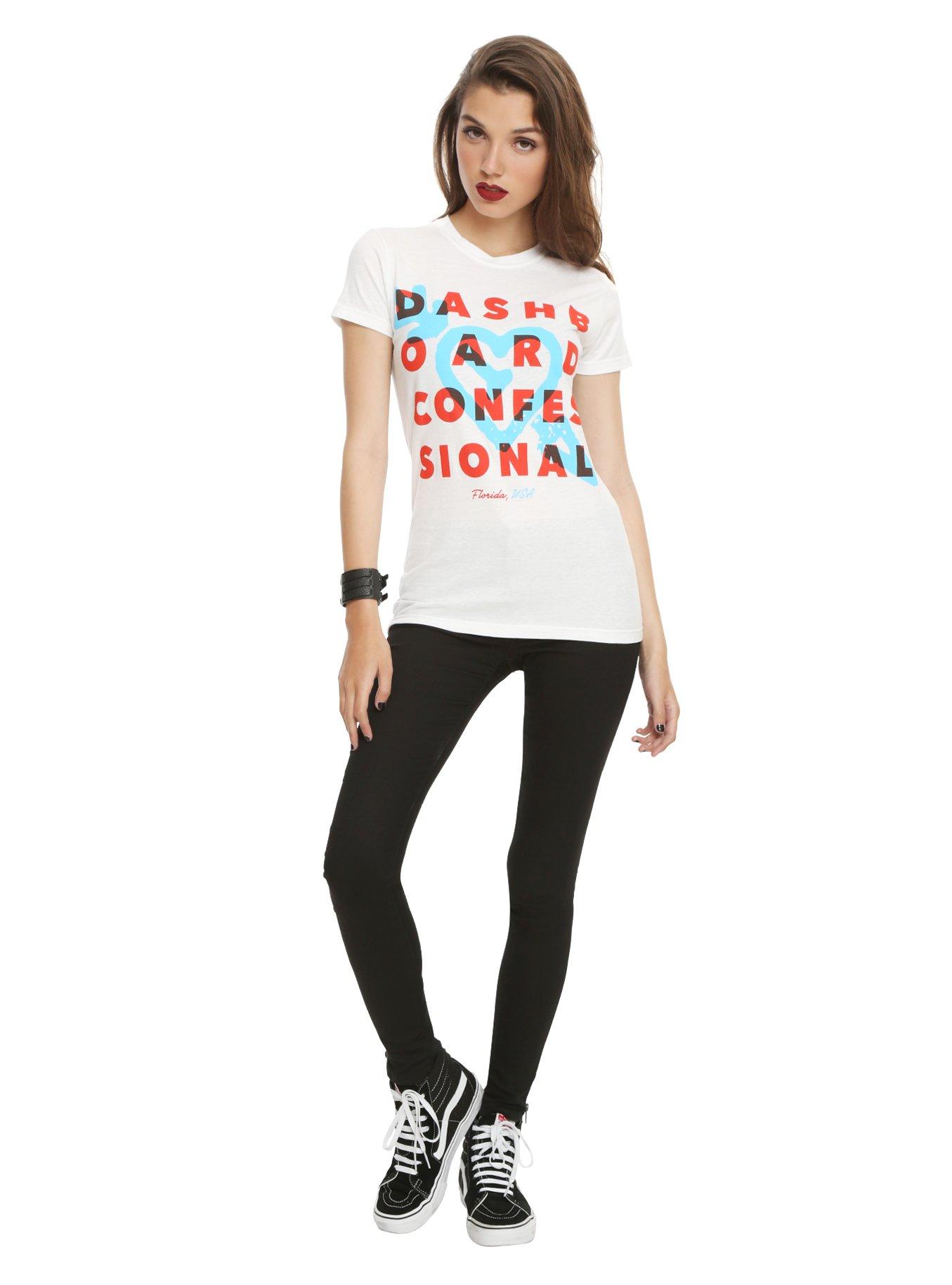 Dashboard Confessional Heart Arrow Girls T-Shirt, WHITE, alternate