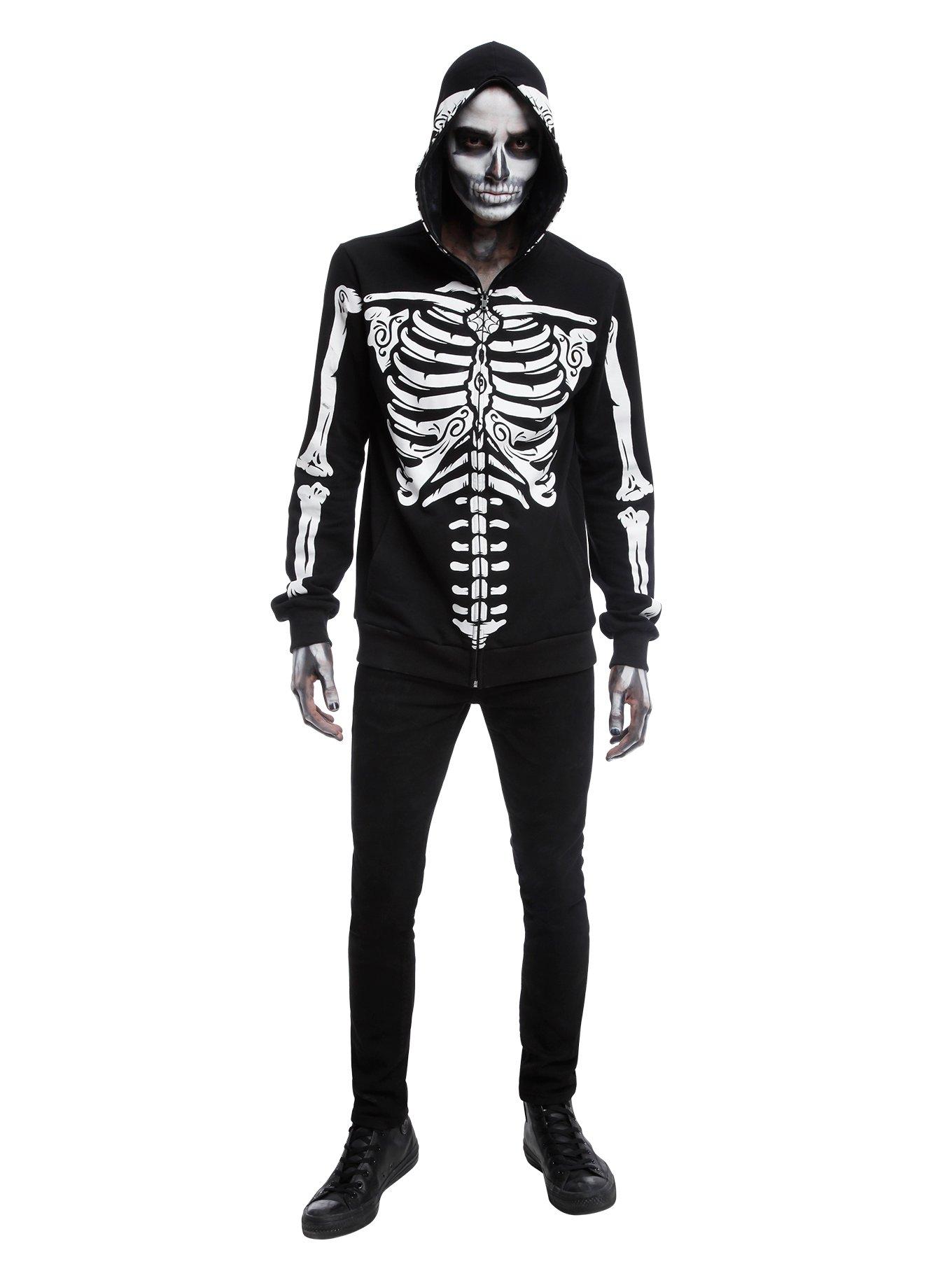 Day Of The Dead Skeleton Full-Zip Hoodie, , alternate