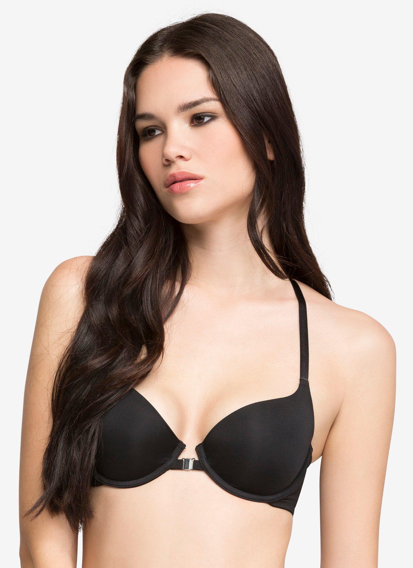 Strappy Racerback Teaser T-Shirt Bra, BLACK, alternate