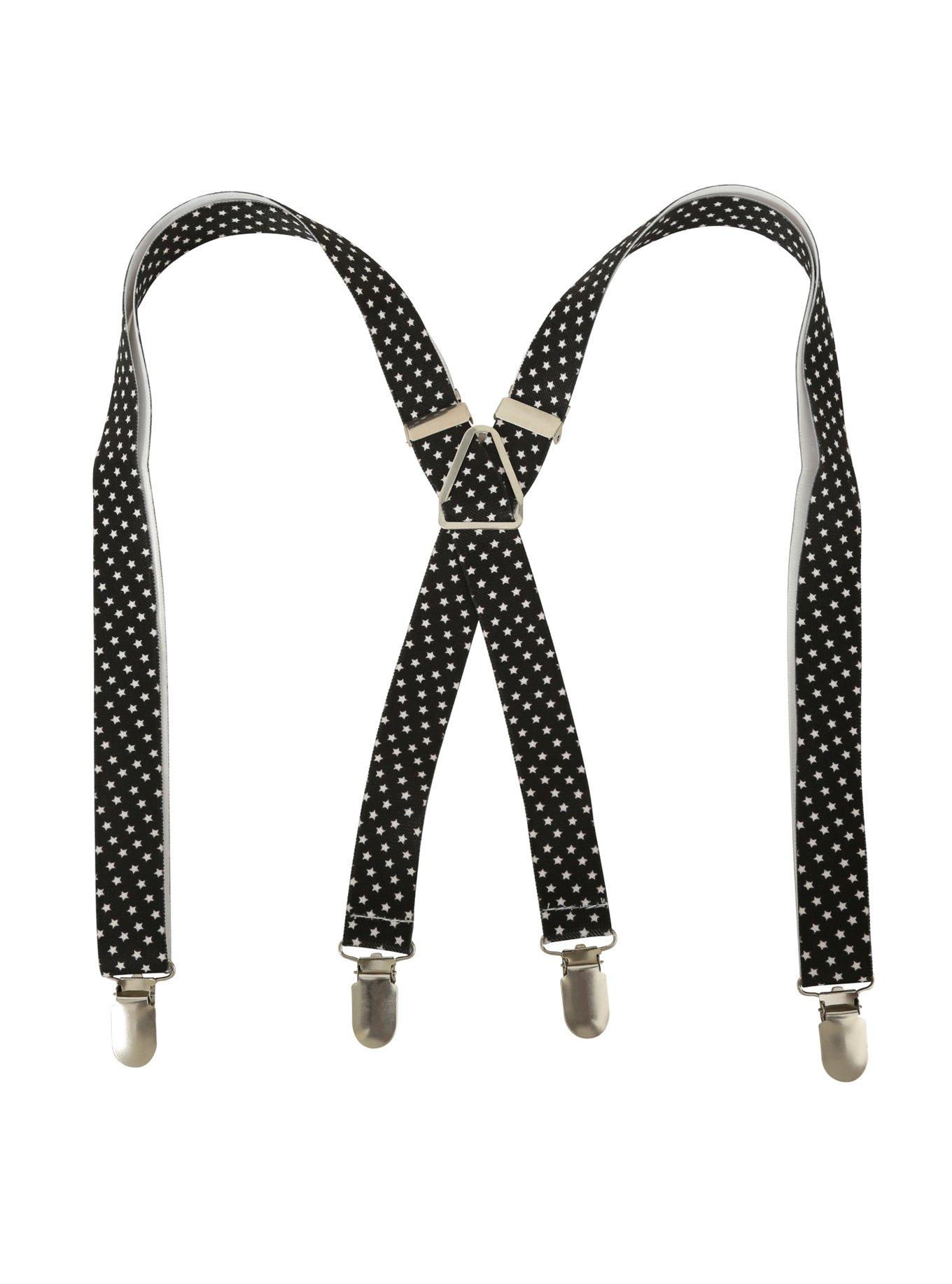 Black & White Stars Suspenders, , alternate