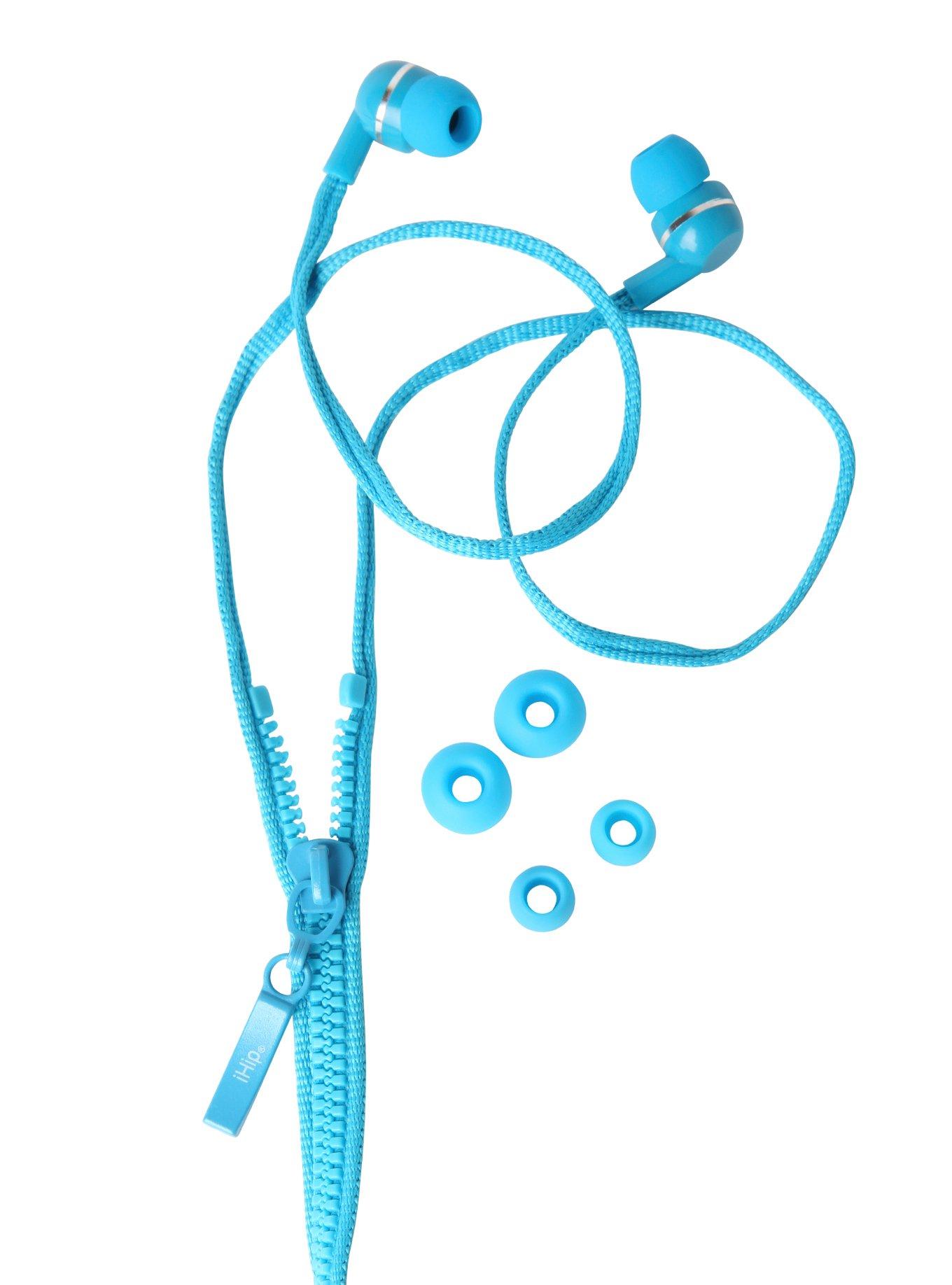 iHip Blue Zipper Earbuds, , alternate