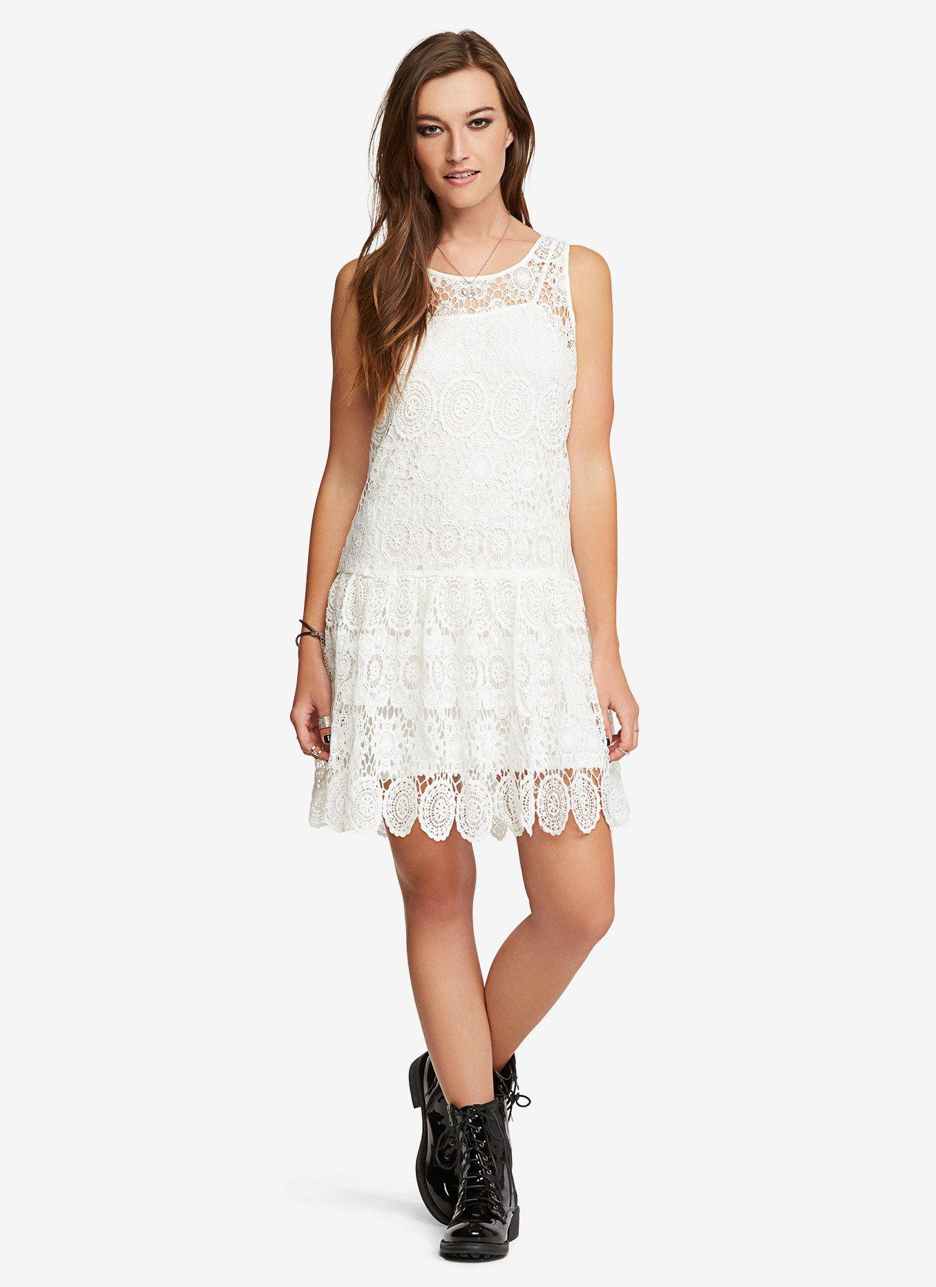 Crochet Drop-Waist Dress, , alternate