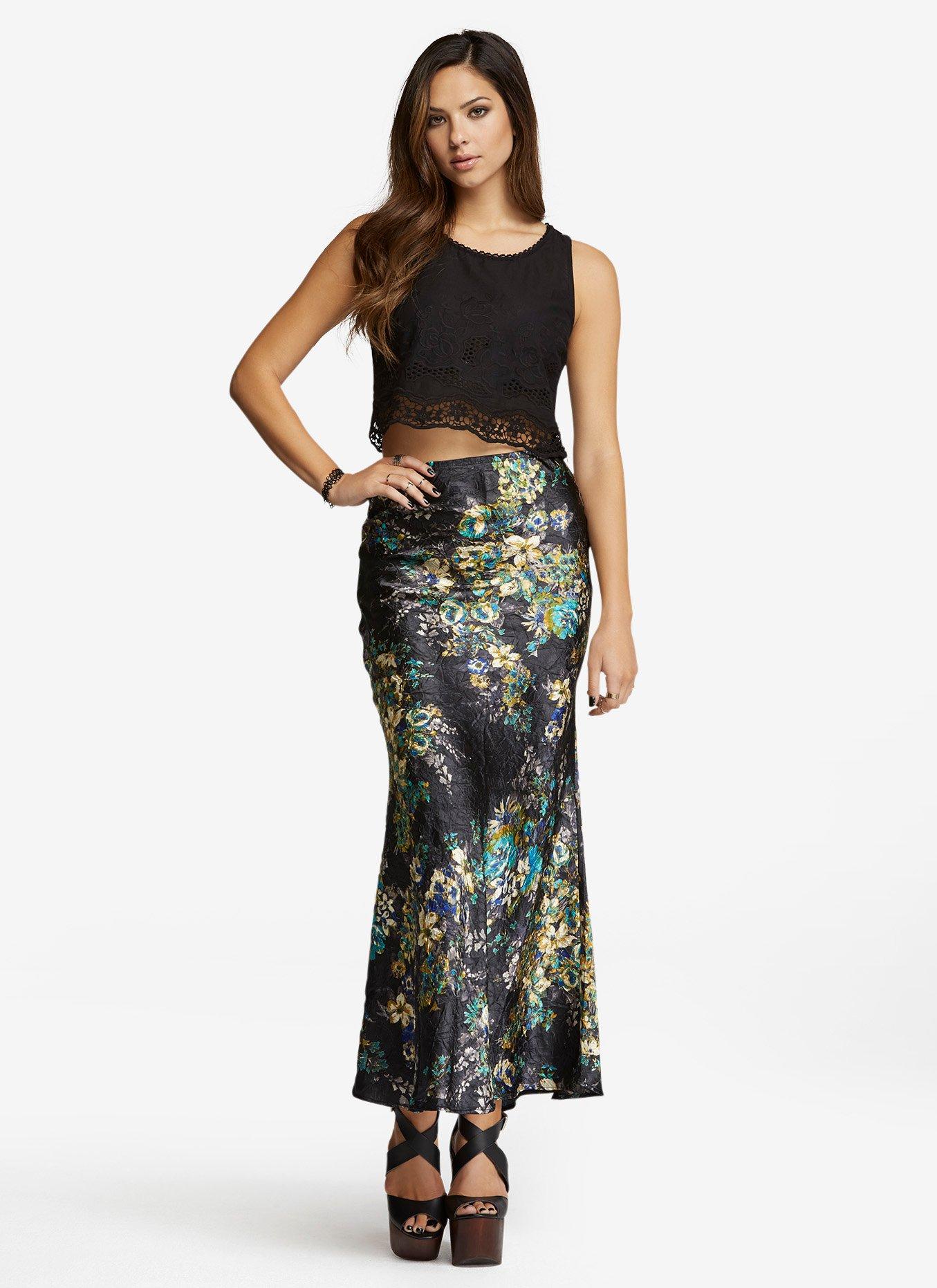 Floral Maxi Skirt, , alternate