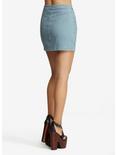 Denim Zip-Front Mini Skirt, , alternate