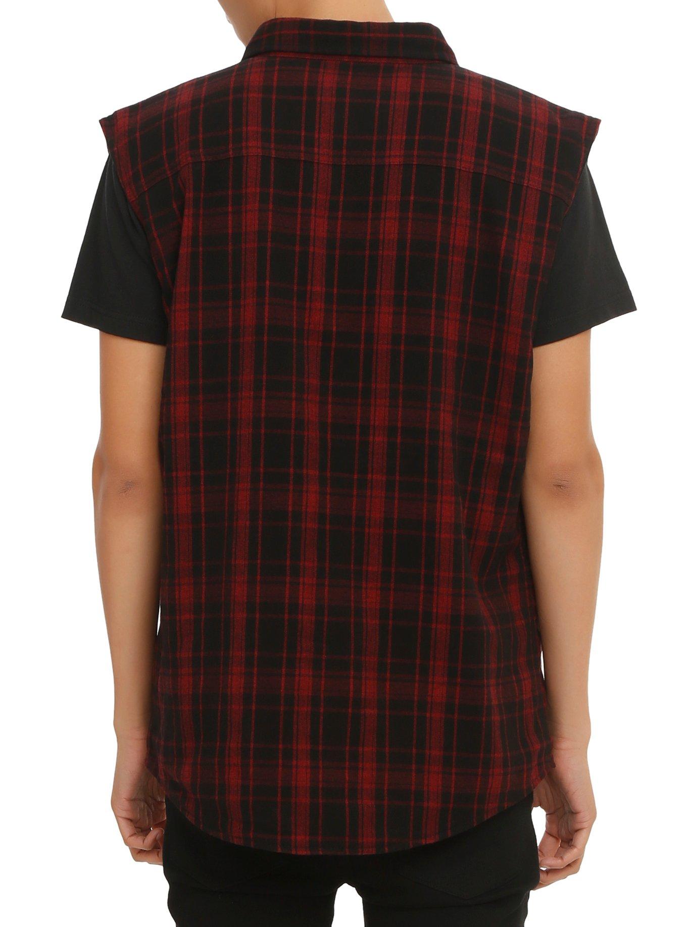 Chor Red Plaid Vest, , alternate