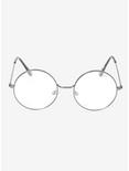 Round Silver Wire Clear Lens Glasses, , alternate