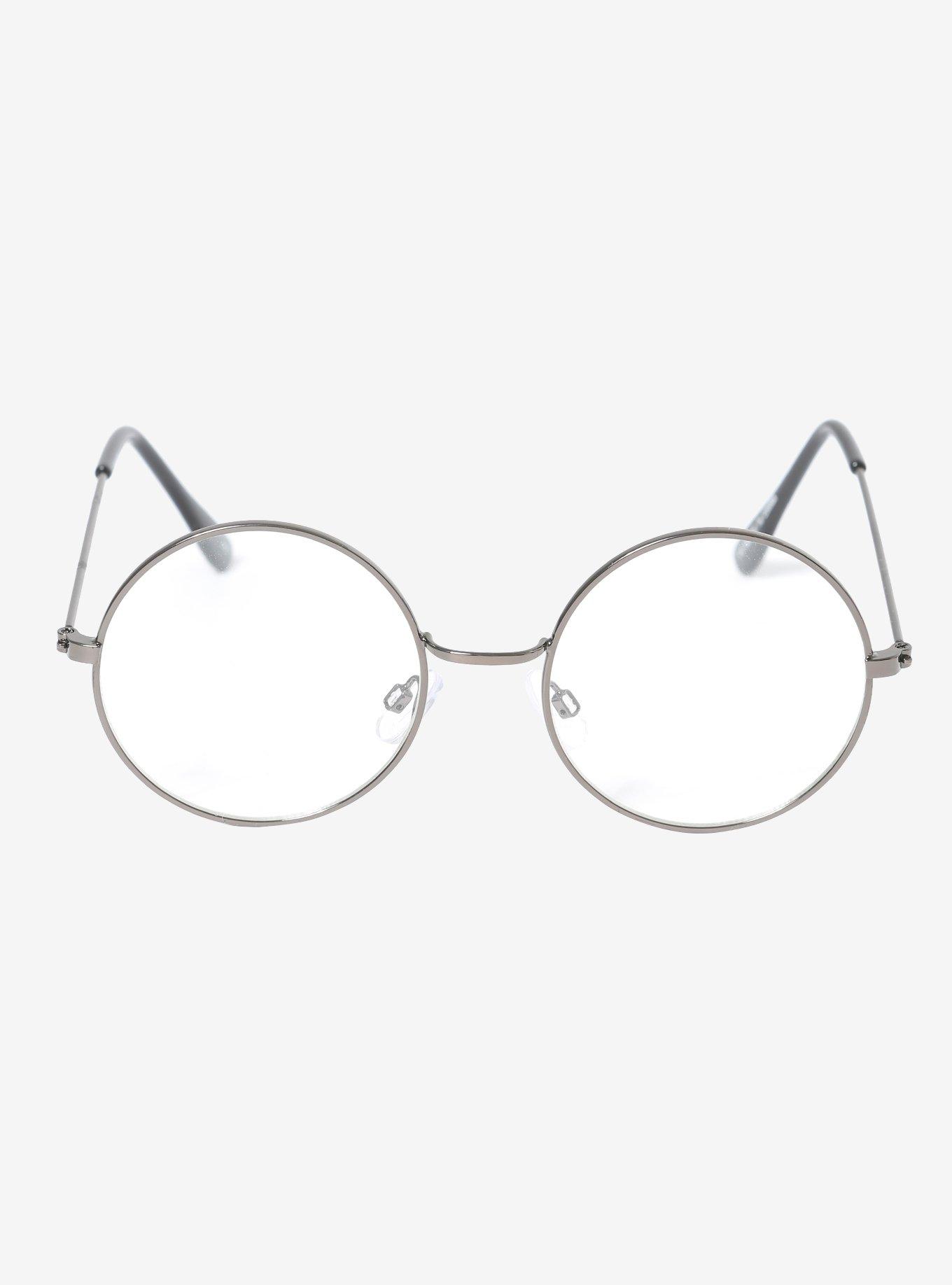 Round Silver Wire Clear Lens Glasses, , alternate
