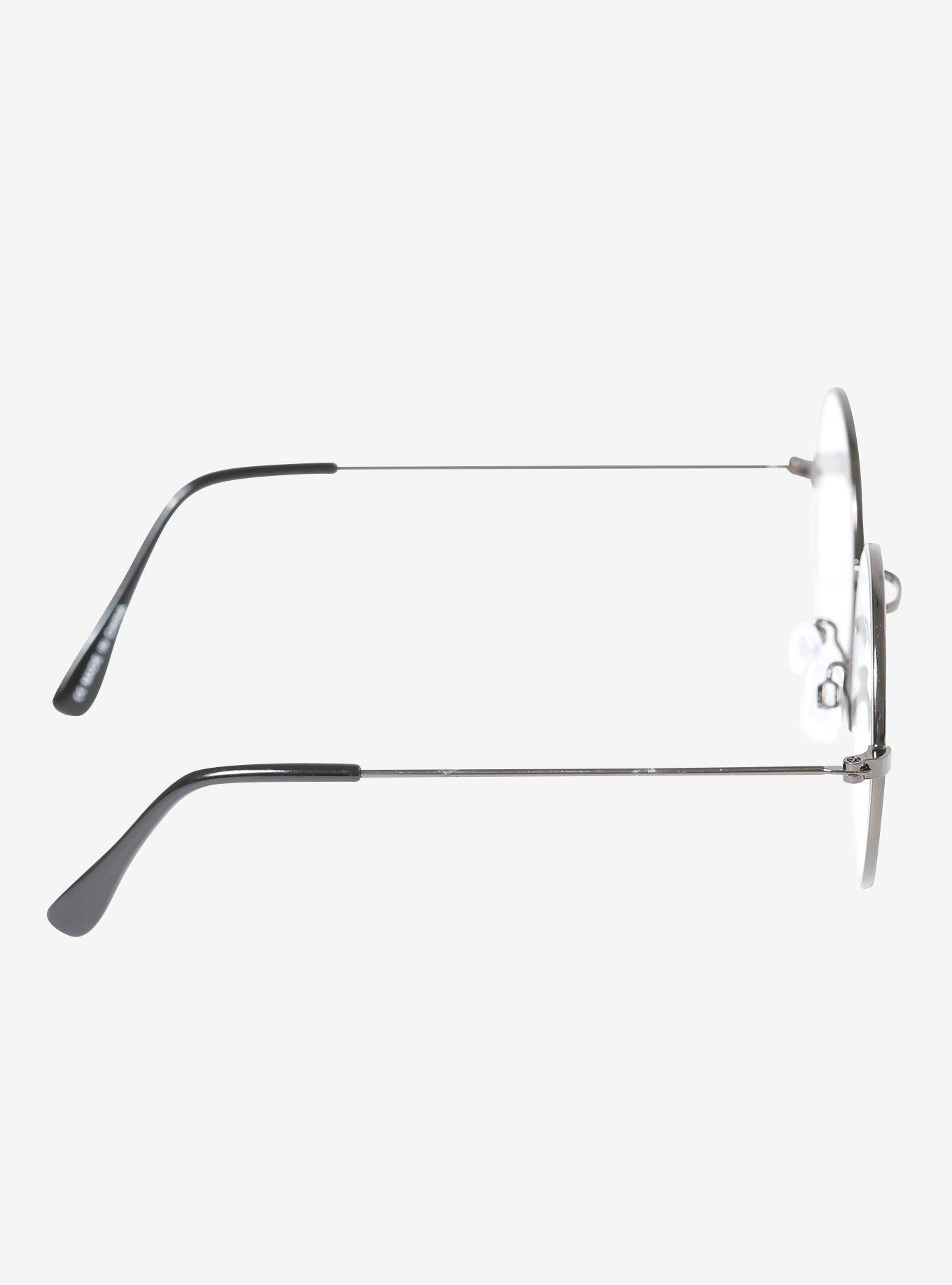 Round Silver Wire Clear Lens Glasses, , alternate