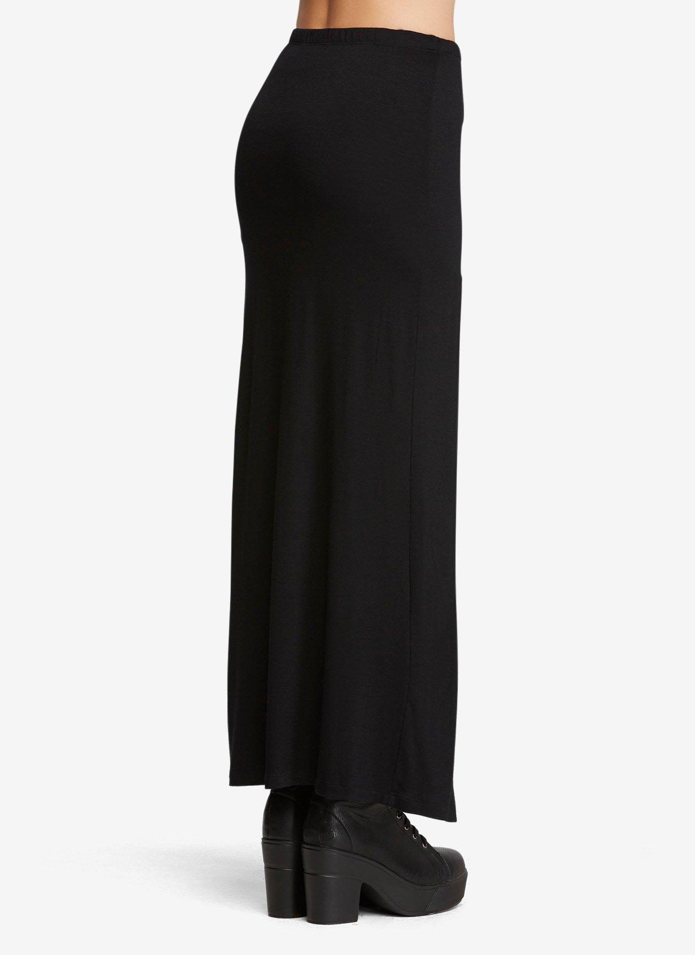 Zipper Slit Maxi Dress, BLACK, alternate