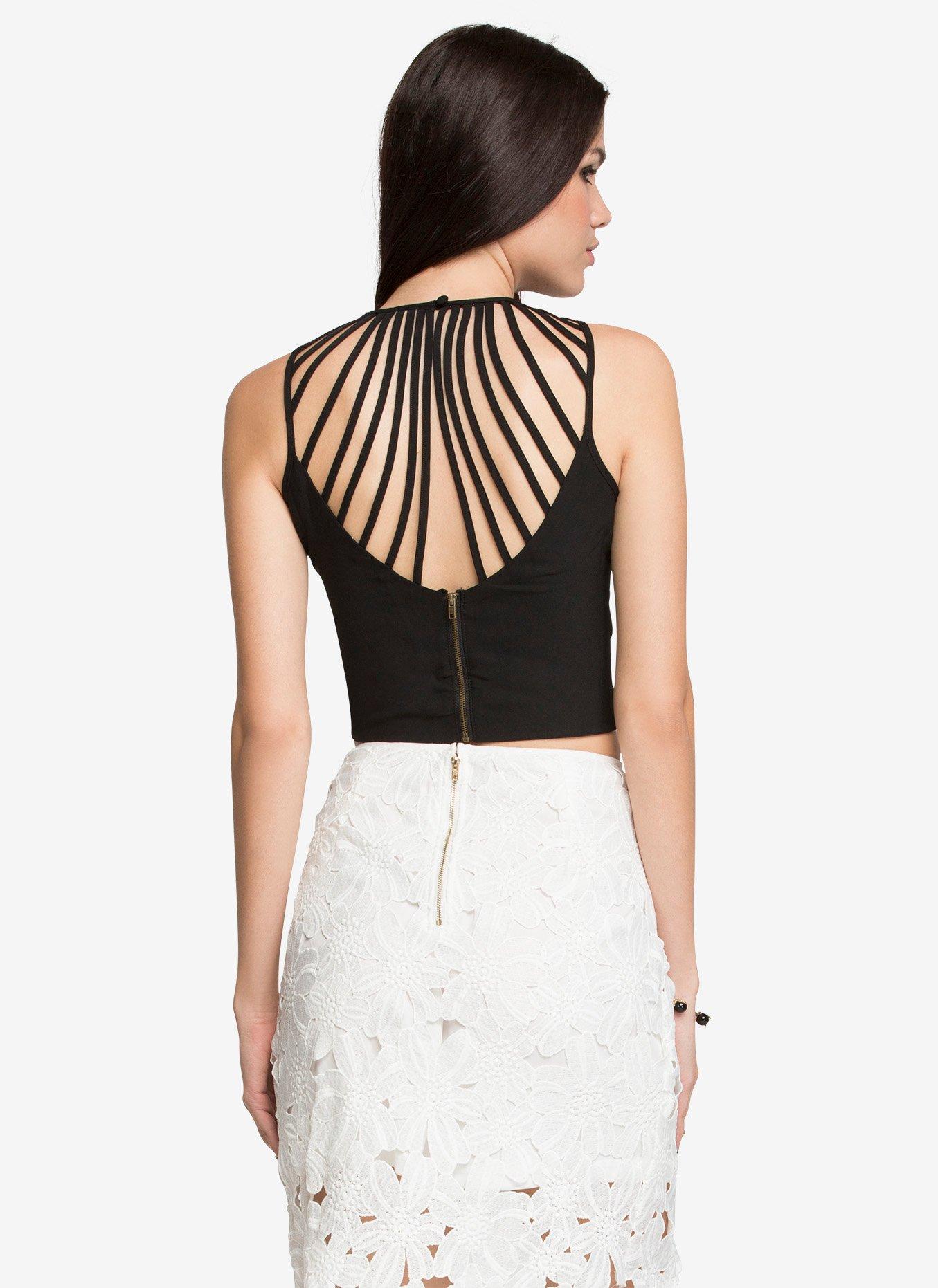 Cage Crop Top, BLACK, alternate