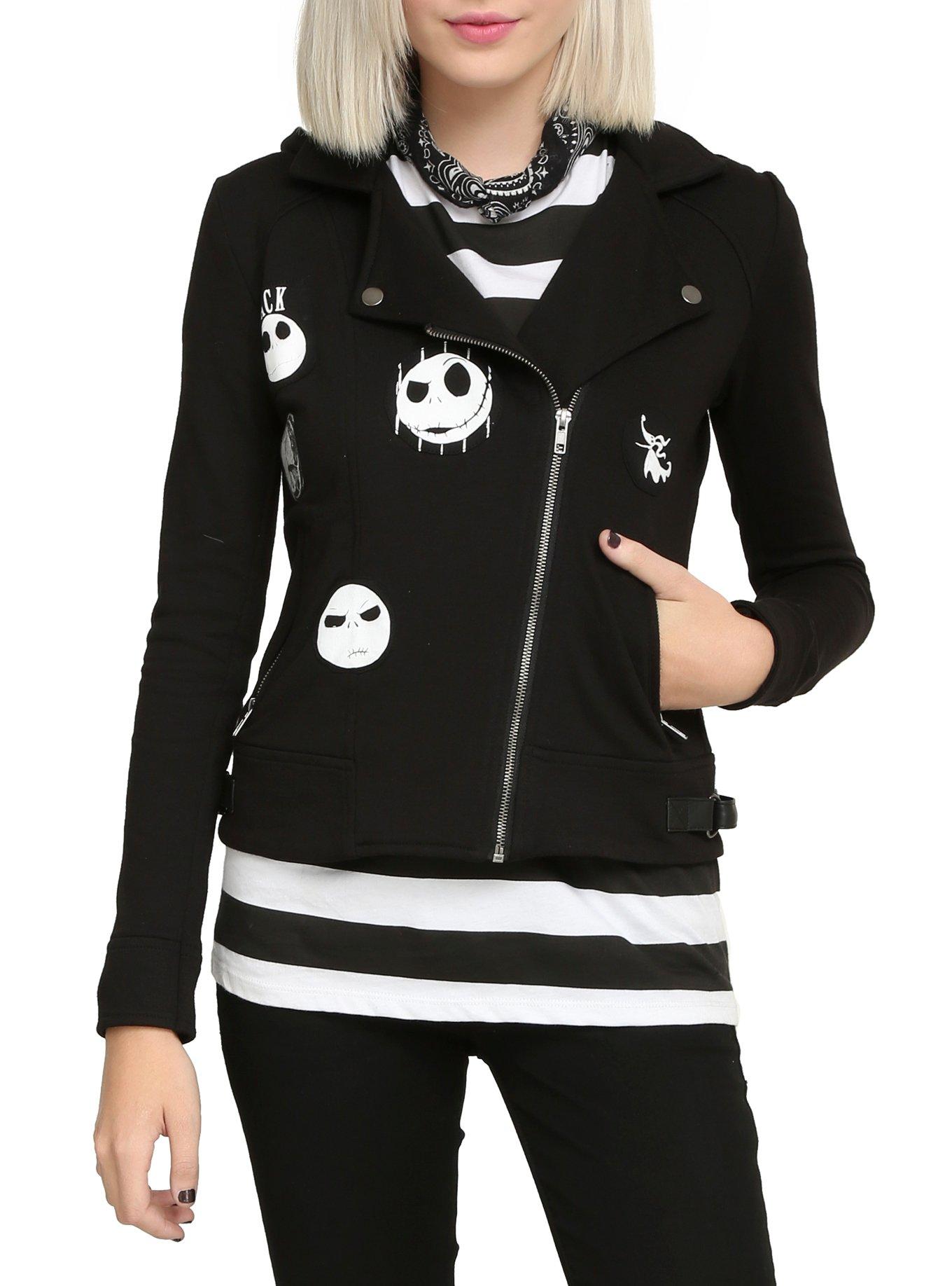 The Nightmare Before Christmas Jack Heads Moto Jacket, , alternate