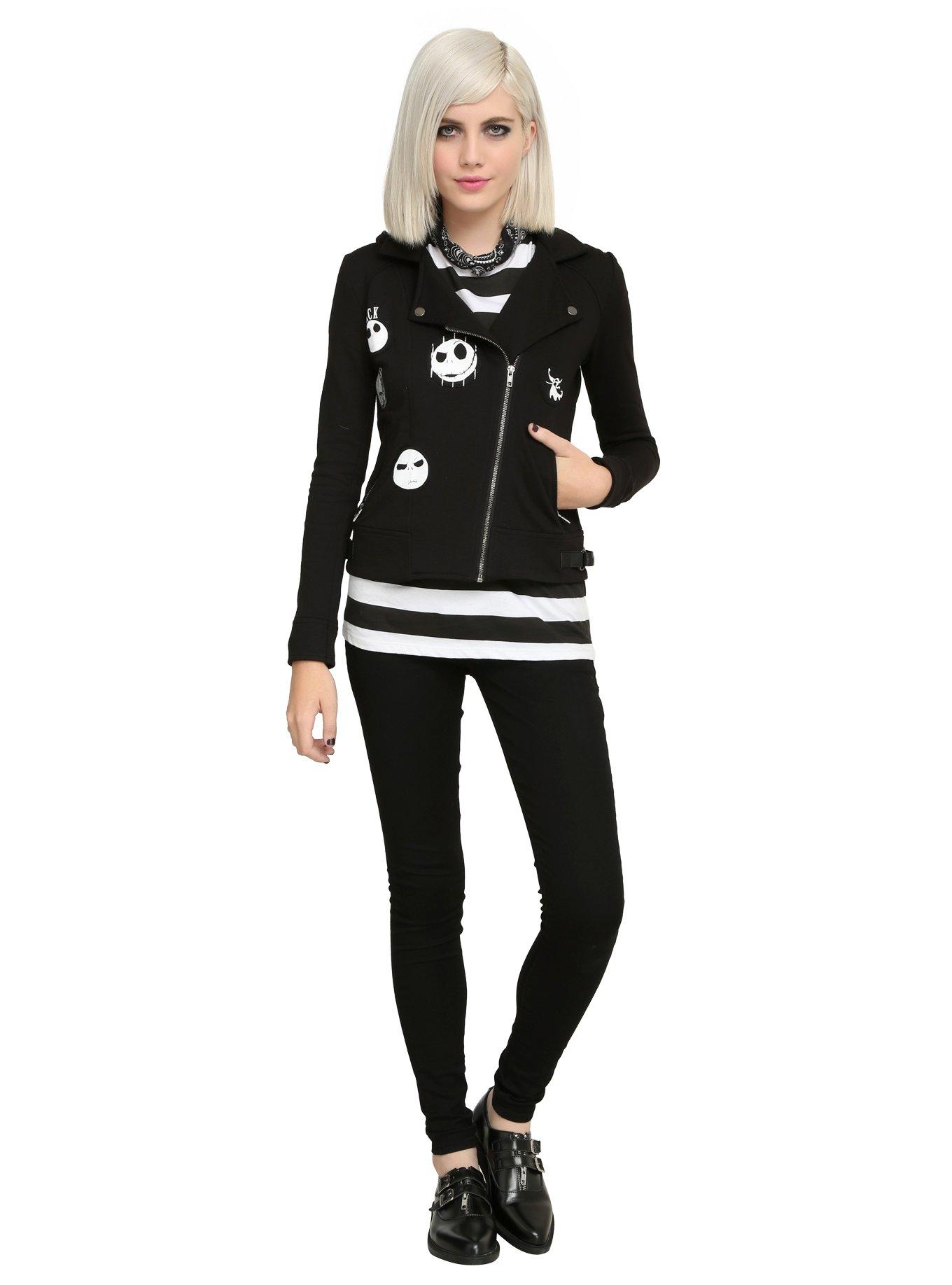 The Nightmare Before Christmas Jack Heads Moto Jacket, , alternate