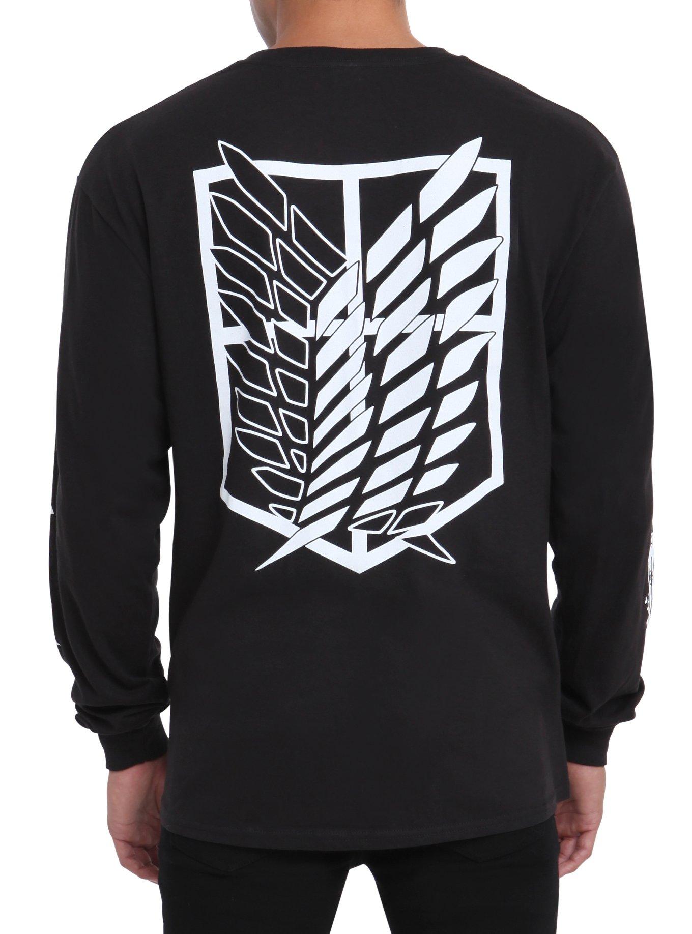Attack On Titan Scouting Legion Long-Sleeved T-Shirt, BLACK, alternate