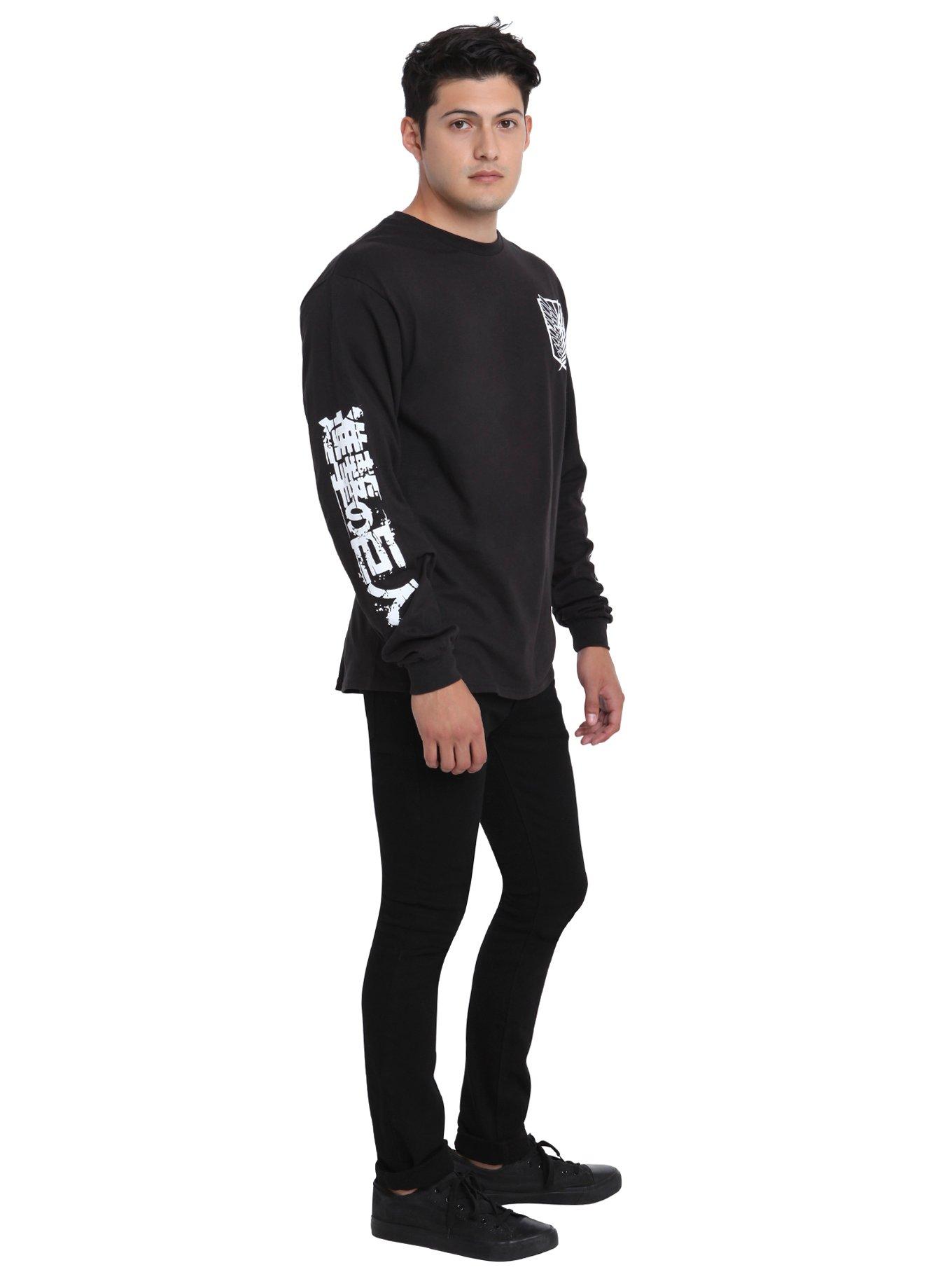 Attack On Titan Scouting Legion Long-Sleeved T-Shirt, BLACK, alternate