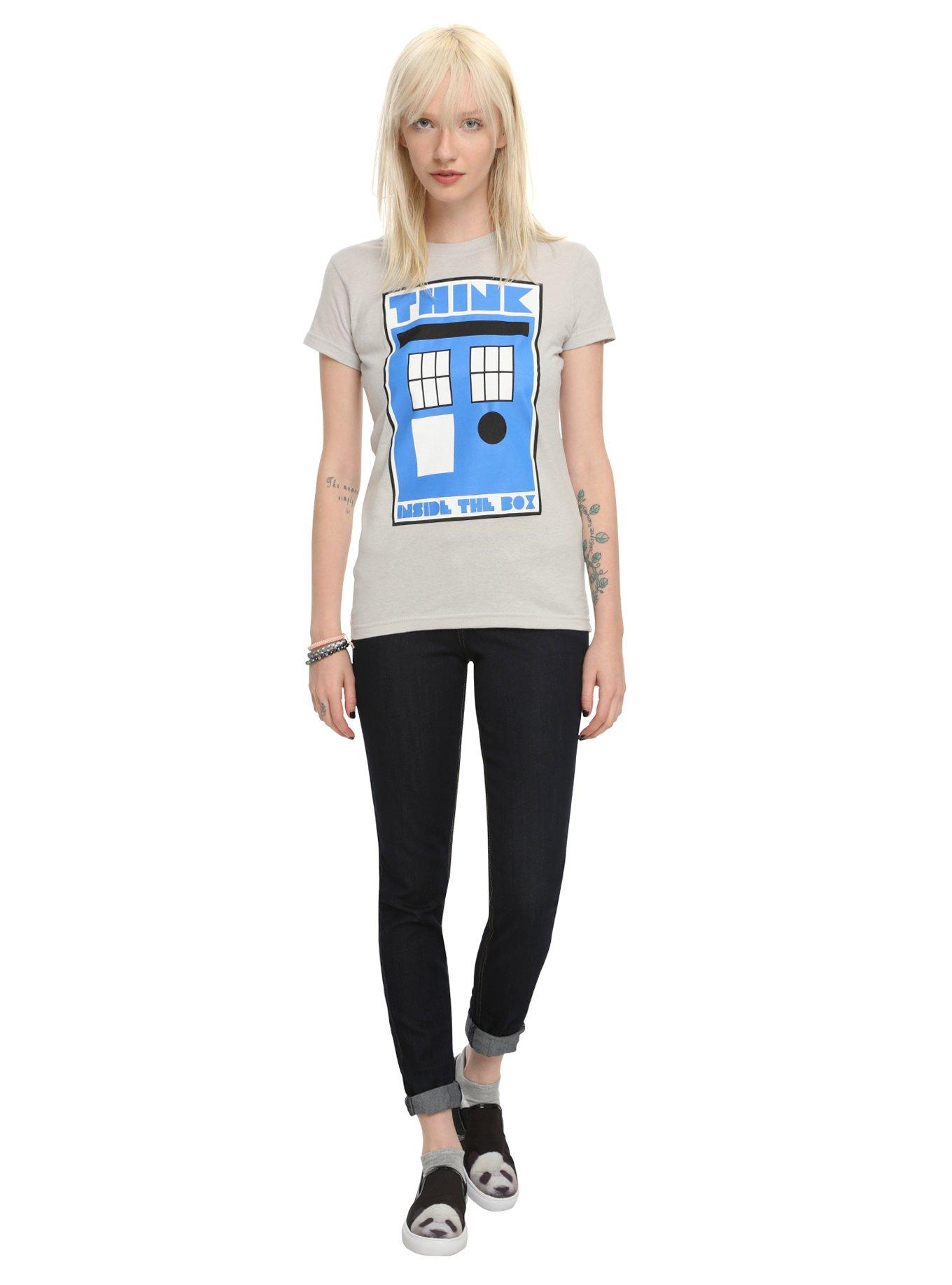 Doctor Who TARDIS Think Inside The Box Girls T-Shirt, , alternate