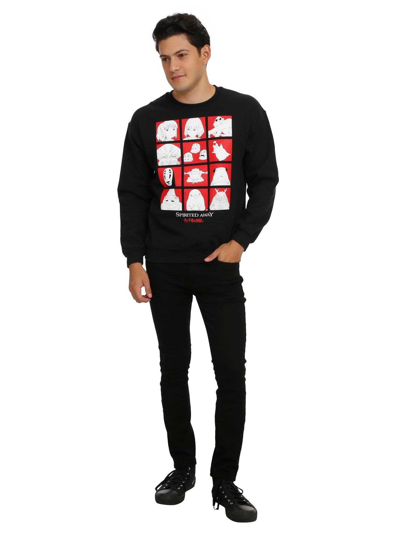 Studio Ghibli Spirited Away Grid Crew Pullover, BLACK, alternate