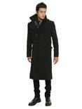 XXX RUDE Long Detective Overcoat, BLACK, alternate
