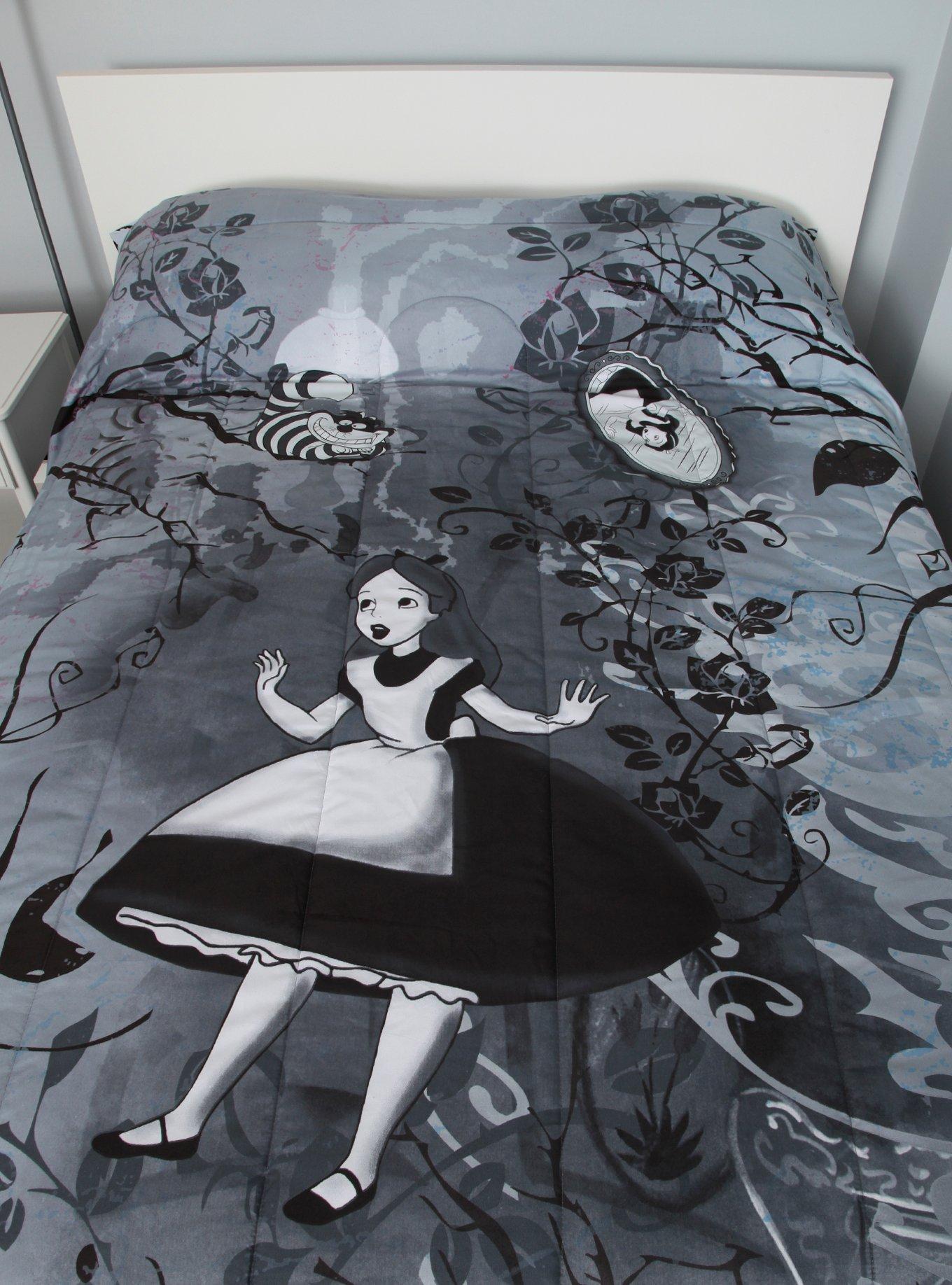 Disney Alice In Wonderland Black & White Full/Queen Comforter, , alternate