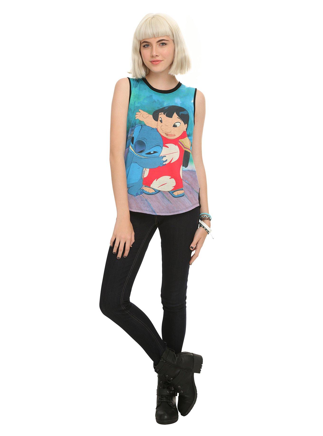 Disney Lilo & Stitch Sandwich Girls Muscle Top, BLACK, alternate