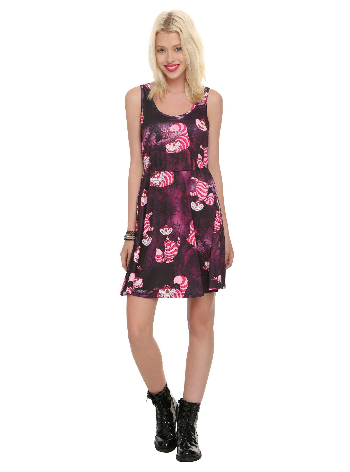 Disney Alice In Wonderland Cheshire Cat Print Dress, , alternate