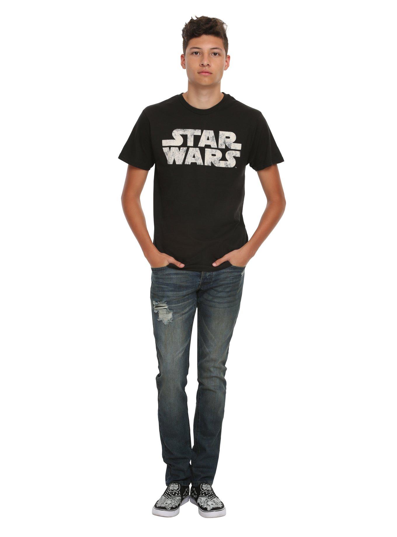 Star Wars Distressed Logo T-Shirt, BLACK, alternate