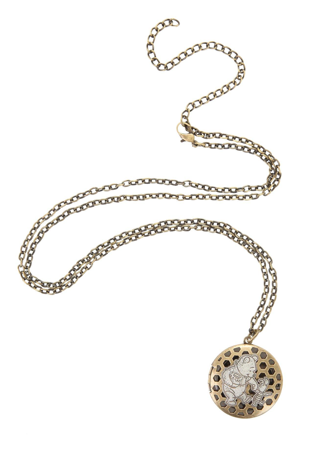 Disney Winnie The Pooh Honeycomb Locket Necklace, , alternate