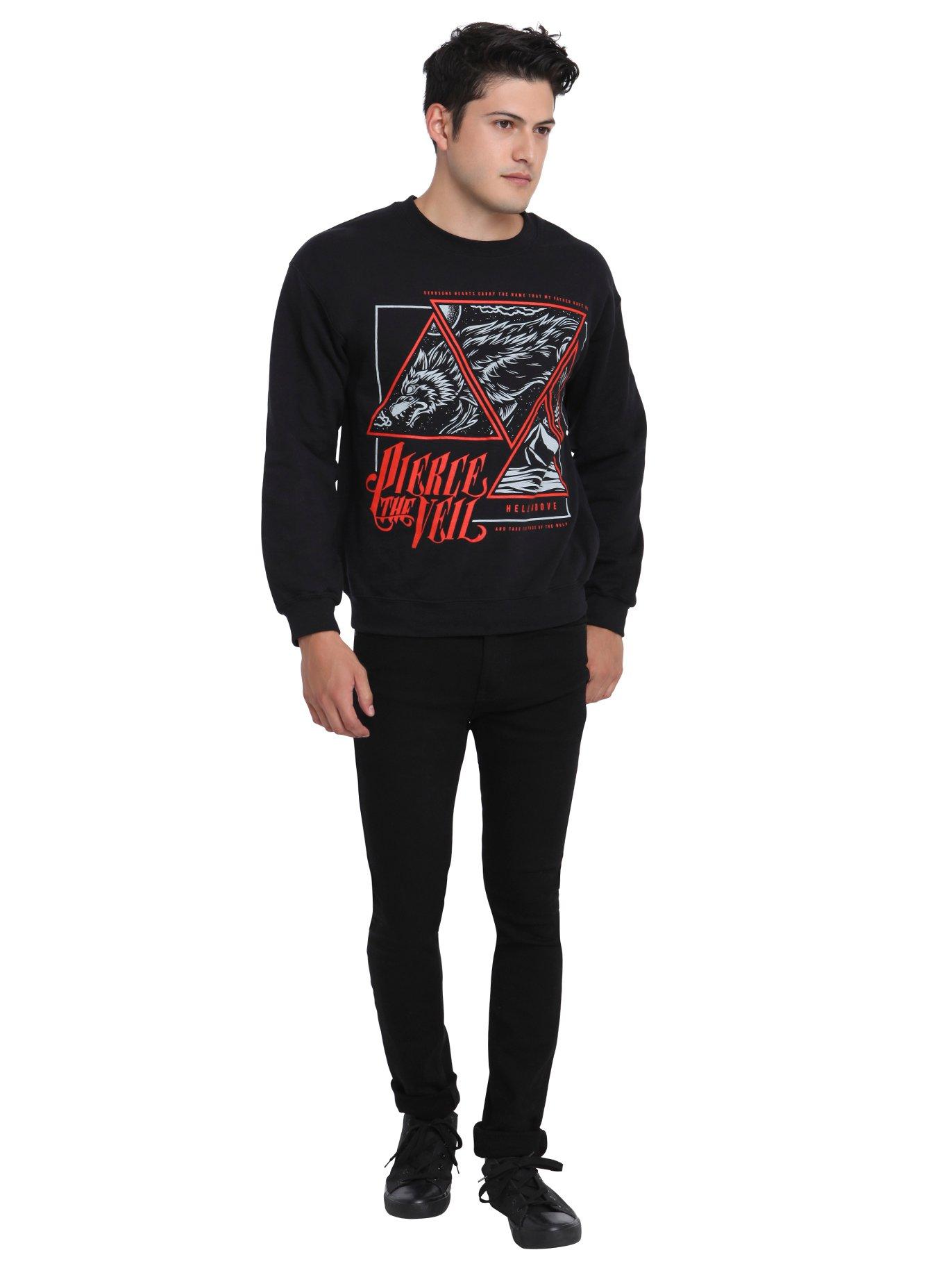 Pierce The Veil Hell Above Crew Pullover, BLACK, alternate