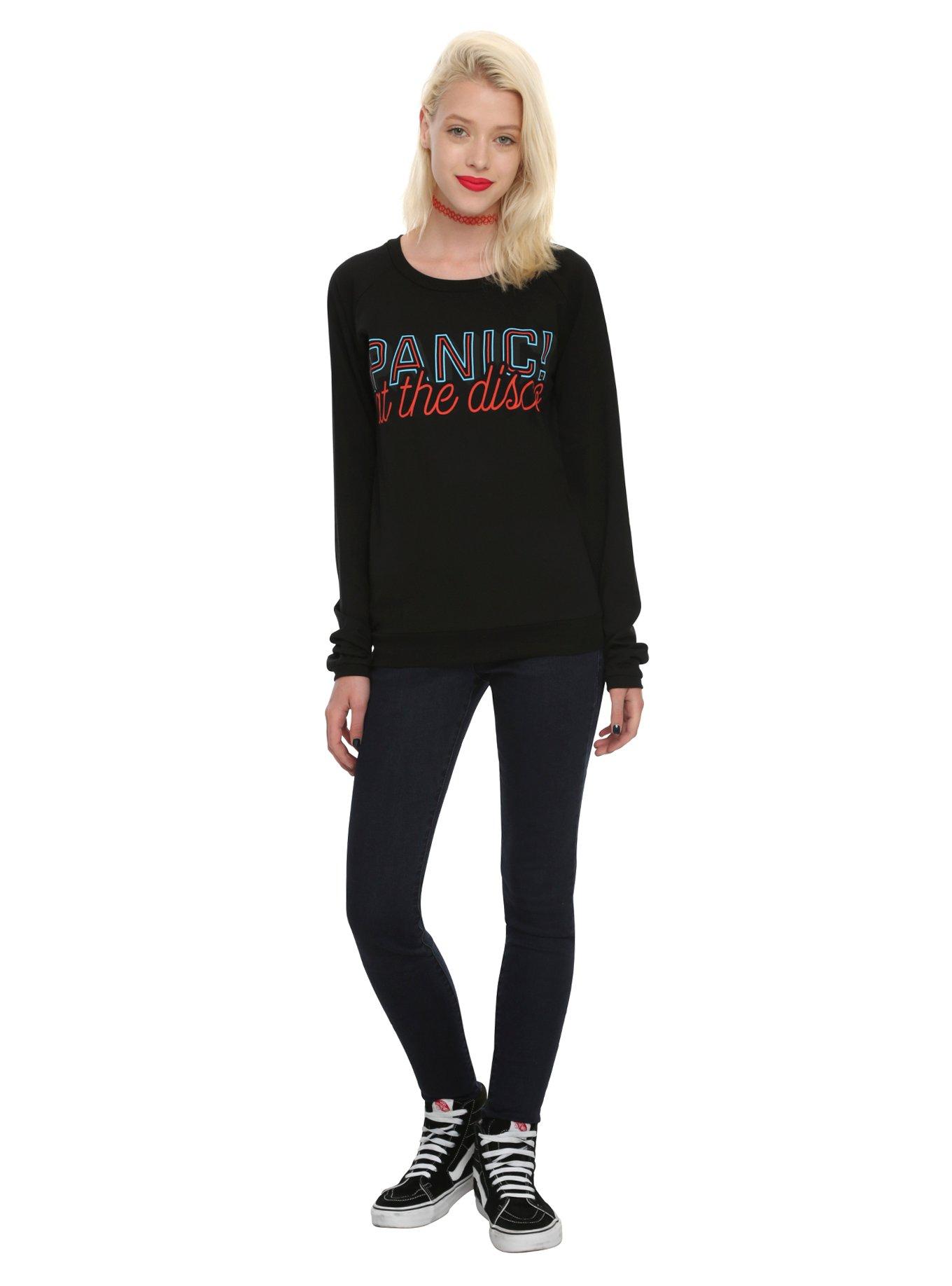Panic! At The Disco Neon Sign Girls Long-Sleeved T-Shirt, BLACK, alternate