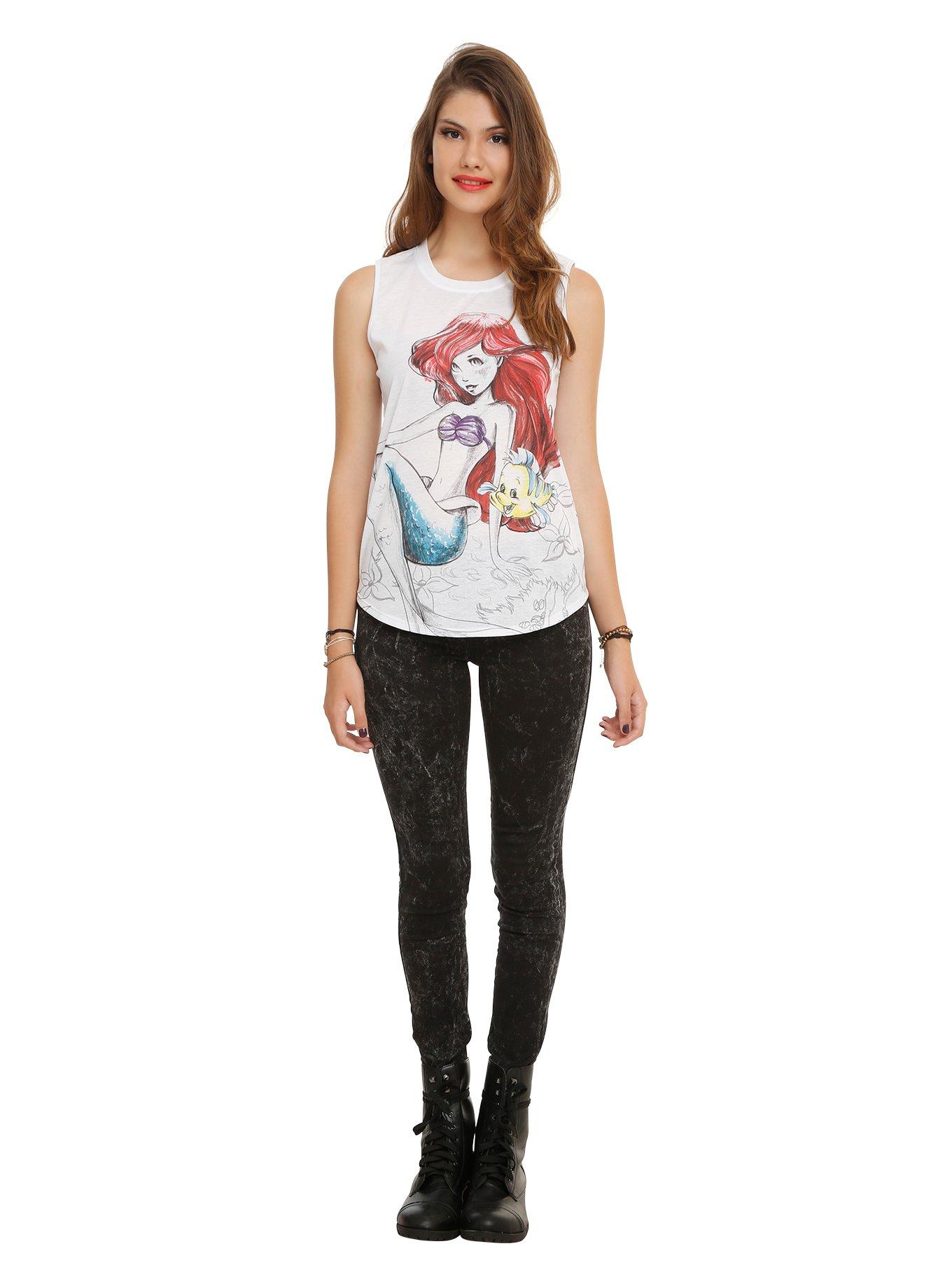 Disney The Little Mermaid Ariel Sketch Girls Muscle Top, , alternate