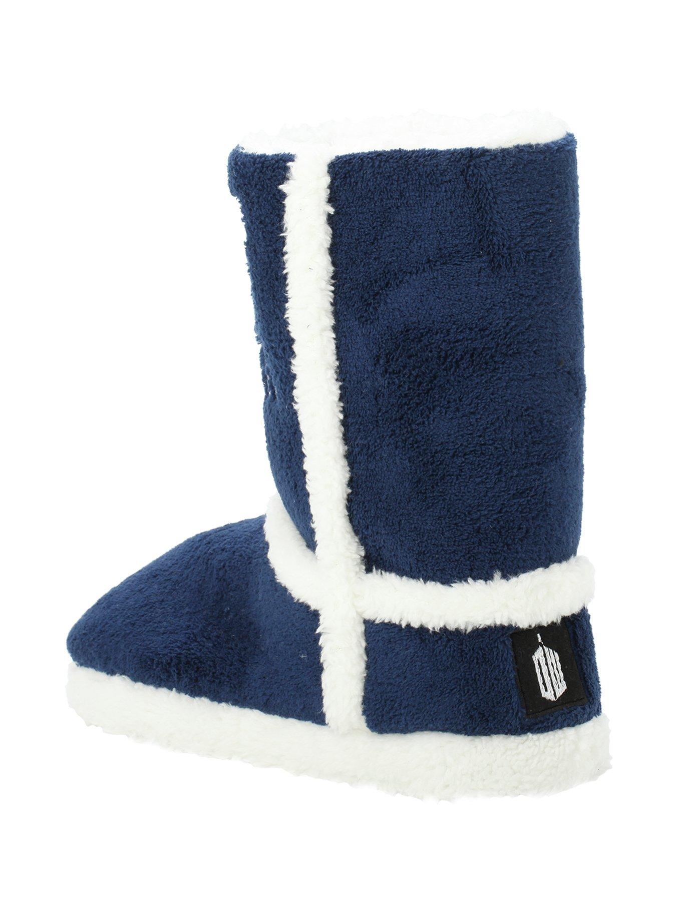 Doctor Who TARDIS Hard Bottom Slipper Boots, BLACK, alternate