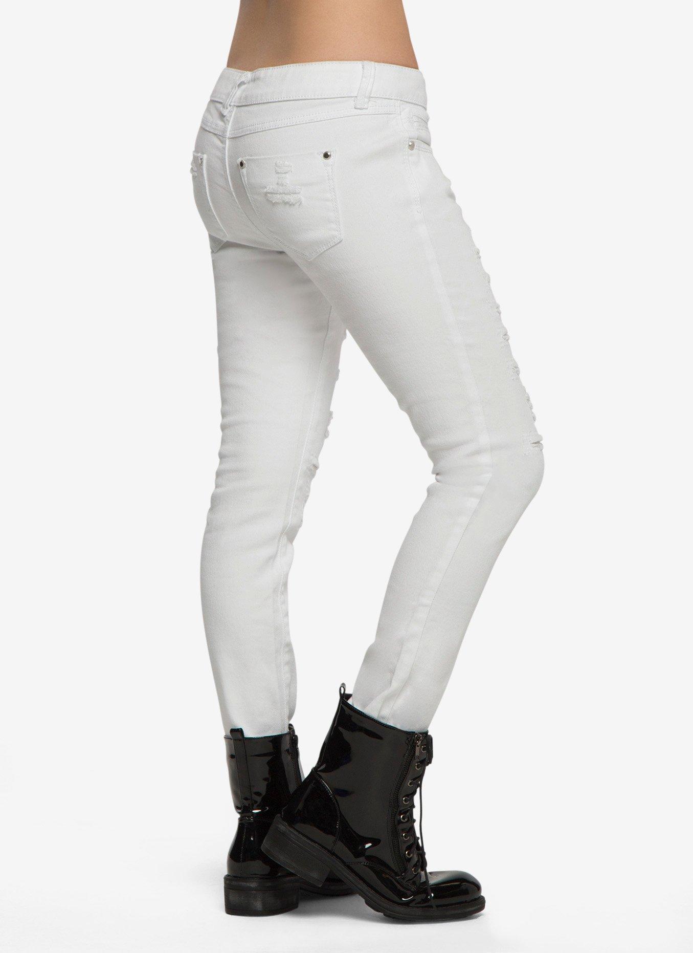 Skinny Jeans With Ripped Destruction, , alternate