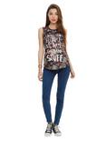 Hate The Same Stuff Floral Girls Muscle Top, BLACK, alternate