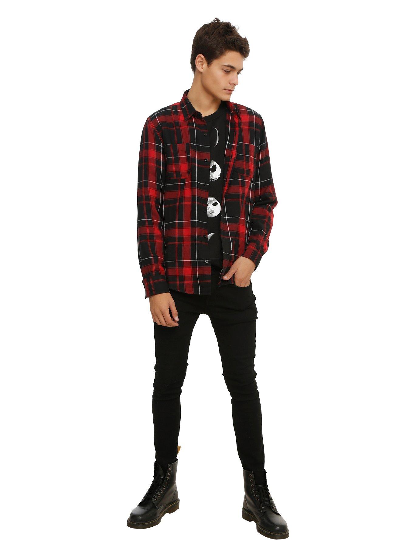 XXX RUDE Red & Black Plaid Woven Button-Up, , alternate