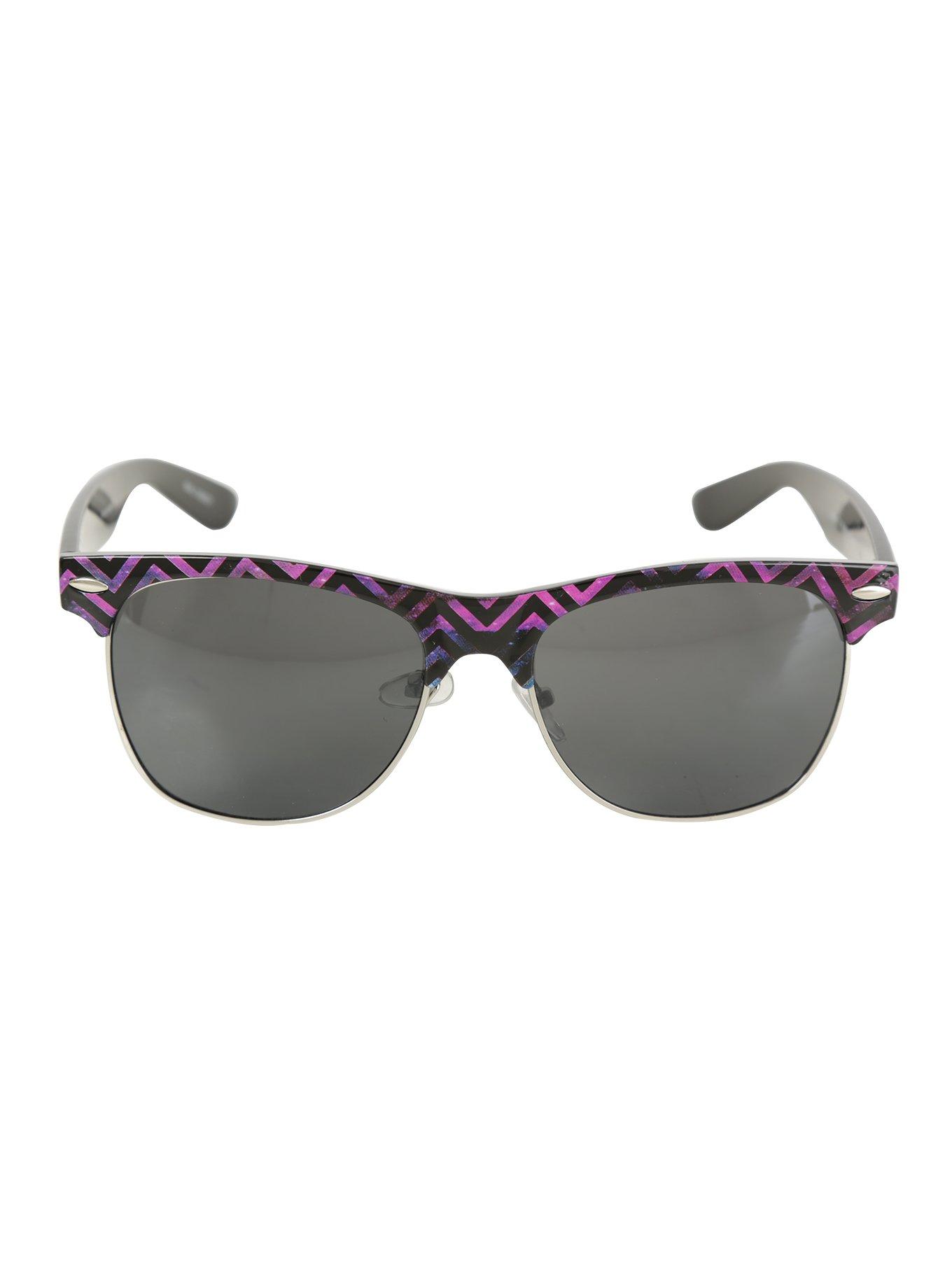 Galaxy Chevron Half-Rim Sunglasses, , alternate